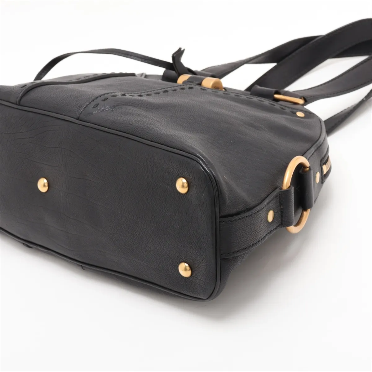 Muse Leather Handbag, Black, 156465 — view 3