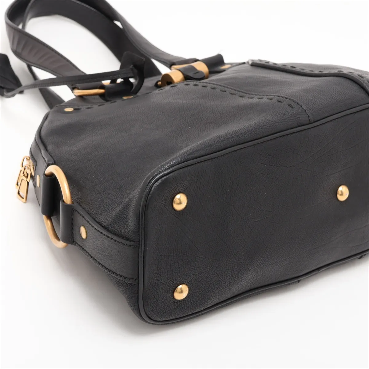 Muse Leather Handbag, Black, 156465 — view 4