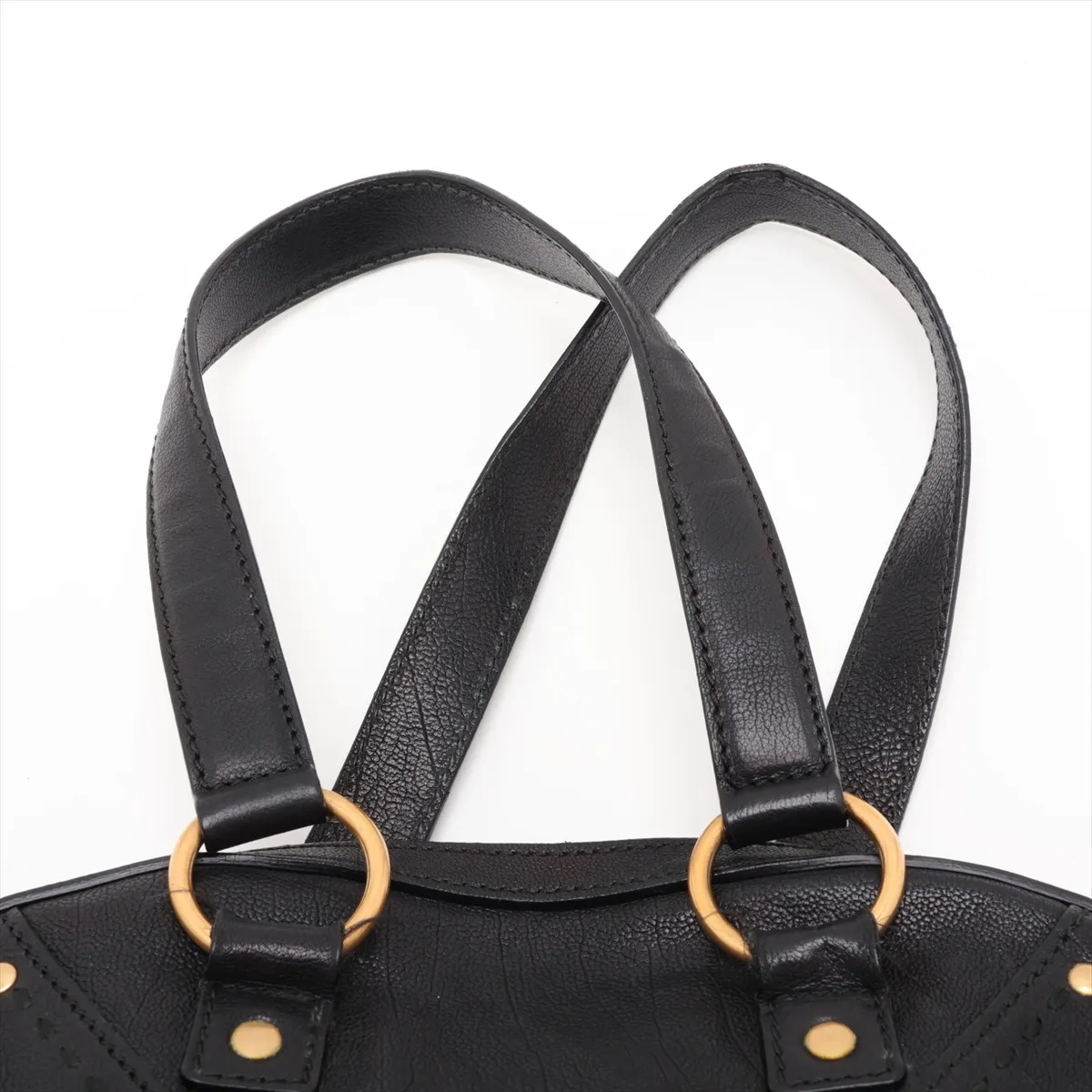 Muse Leather Handbag, Black, 156465 — view 6