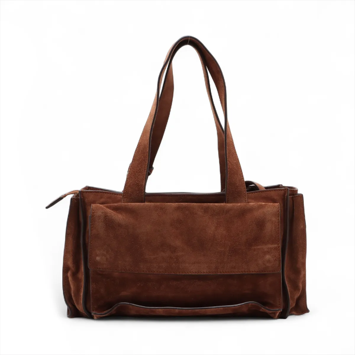 Utility Suede 2-Way Handbag, Brown, 5BG335 — view 2
