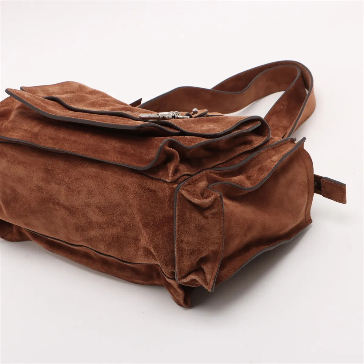 Utility Suede 2-Way Handbag, Brown, 5BG335 — view 3