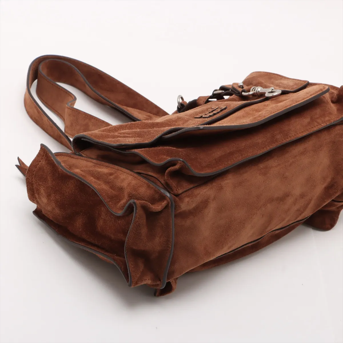 Utility Suede 2-Way Handbag, Brown, 5BG335 — view 4