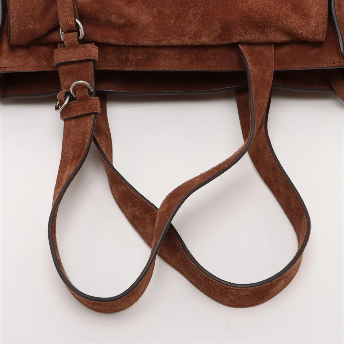 Utility Suede 2-Way Handbag, Brown, 5BG335 — view 5