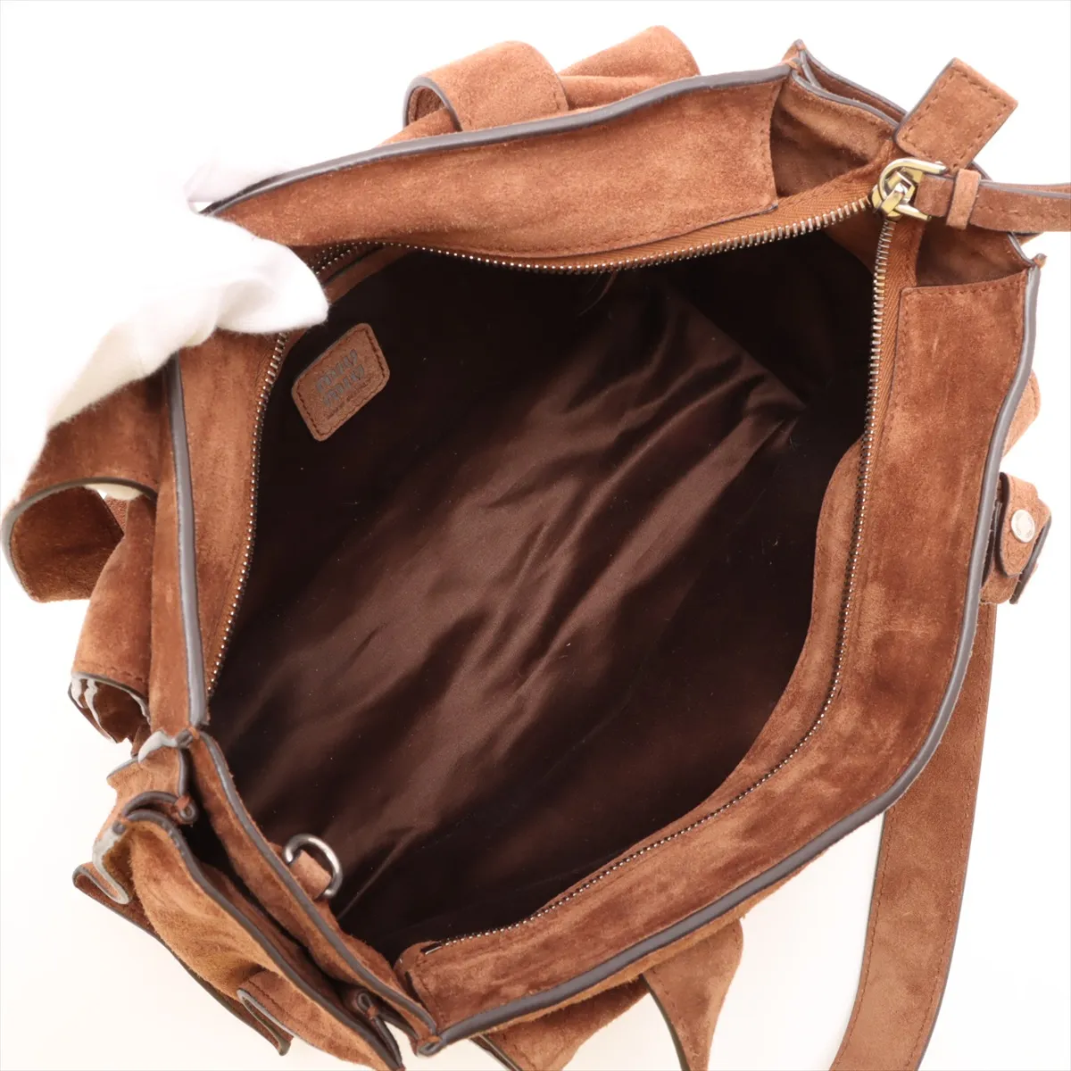 Utility Suede 2-Way Handbag, Brown, 5BG335 — view 8