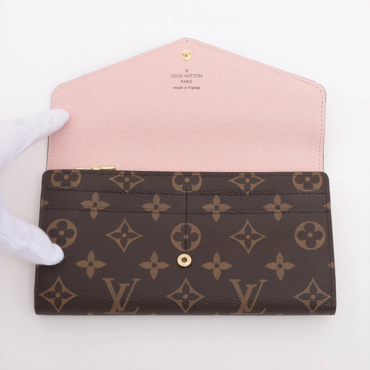 Monogram Portefeuille Sara M62235 Rose Ballerine Wallet RFID Reaction — view 3