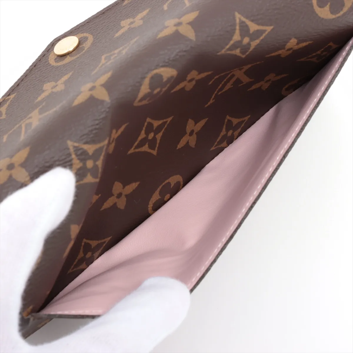 Monogram Portefeuille Sara M62235 Rose Ballerine Wallet RFID Reaction — view 4