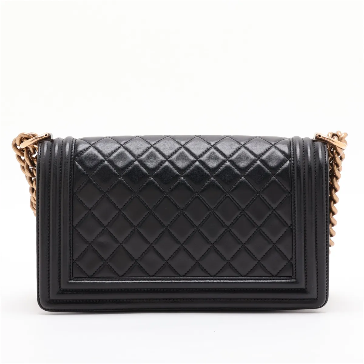 Boy Chanel 25 Lambskin Chain Shoulder Bag, Black with Gold Hardware, Serial Number 19842088 (19 series), A67086 — view 2