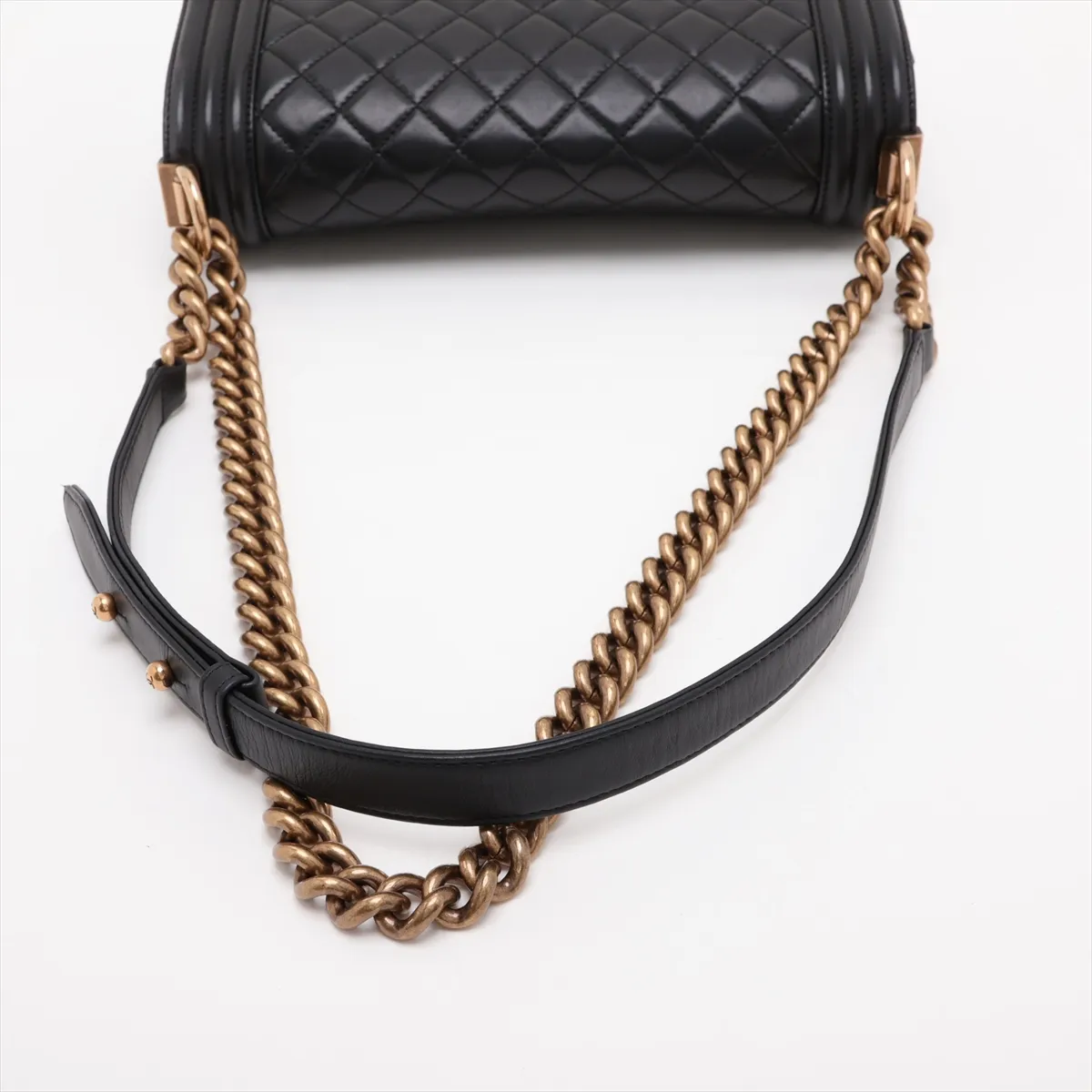 Boy Chanel 25 Lambskin Chain Shoulder Bag, Black with Gold Hardware, Serial Number 19842088 (19 series), A67086 — view 5