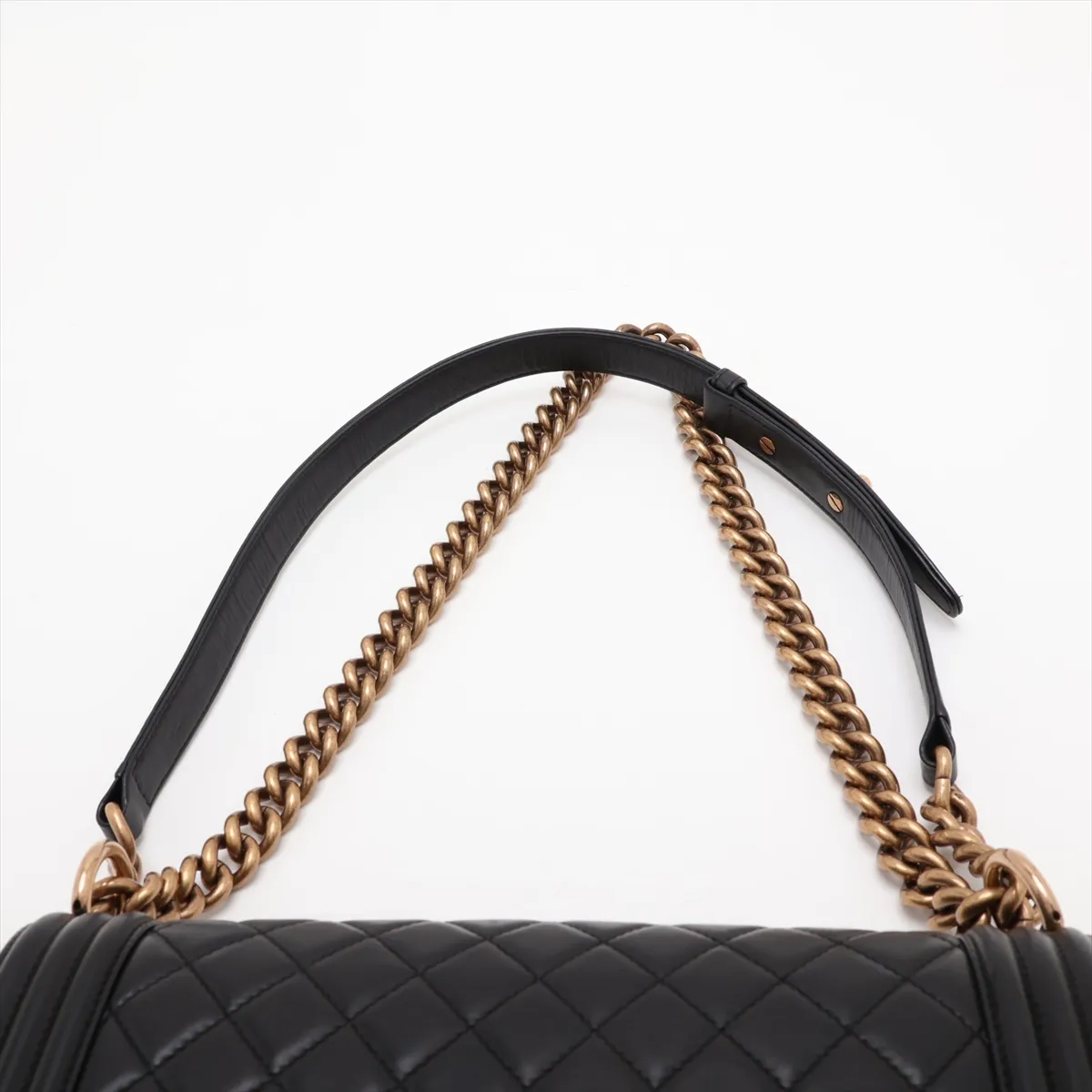 Boy Chanel 25 Lambskin Chain Shoulder Bag, Black with Gold Hardware, Serial Number 19842088 (19 series), A67086 — view 6