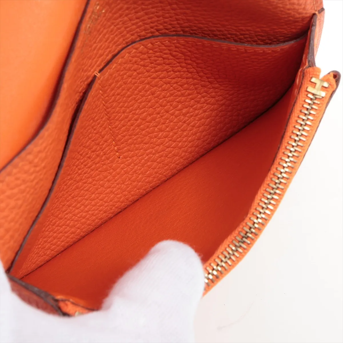 Dogon Compact Togo Compact Wallet Orange Gold Hardware I:2005 — view 5