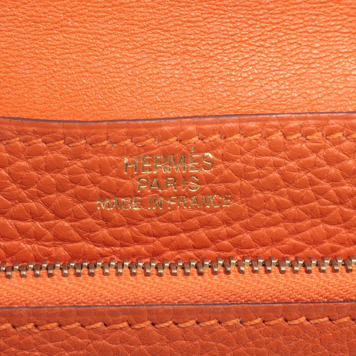 Dogon Compact Togo Compact Wallet Orange Gold Hardware I:2005 — view 7