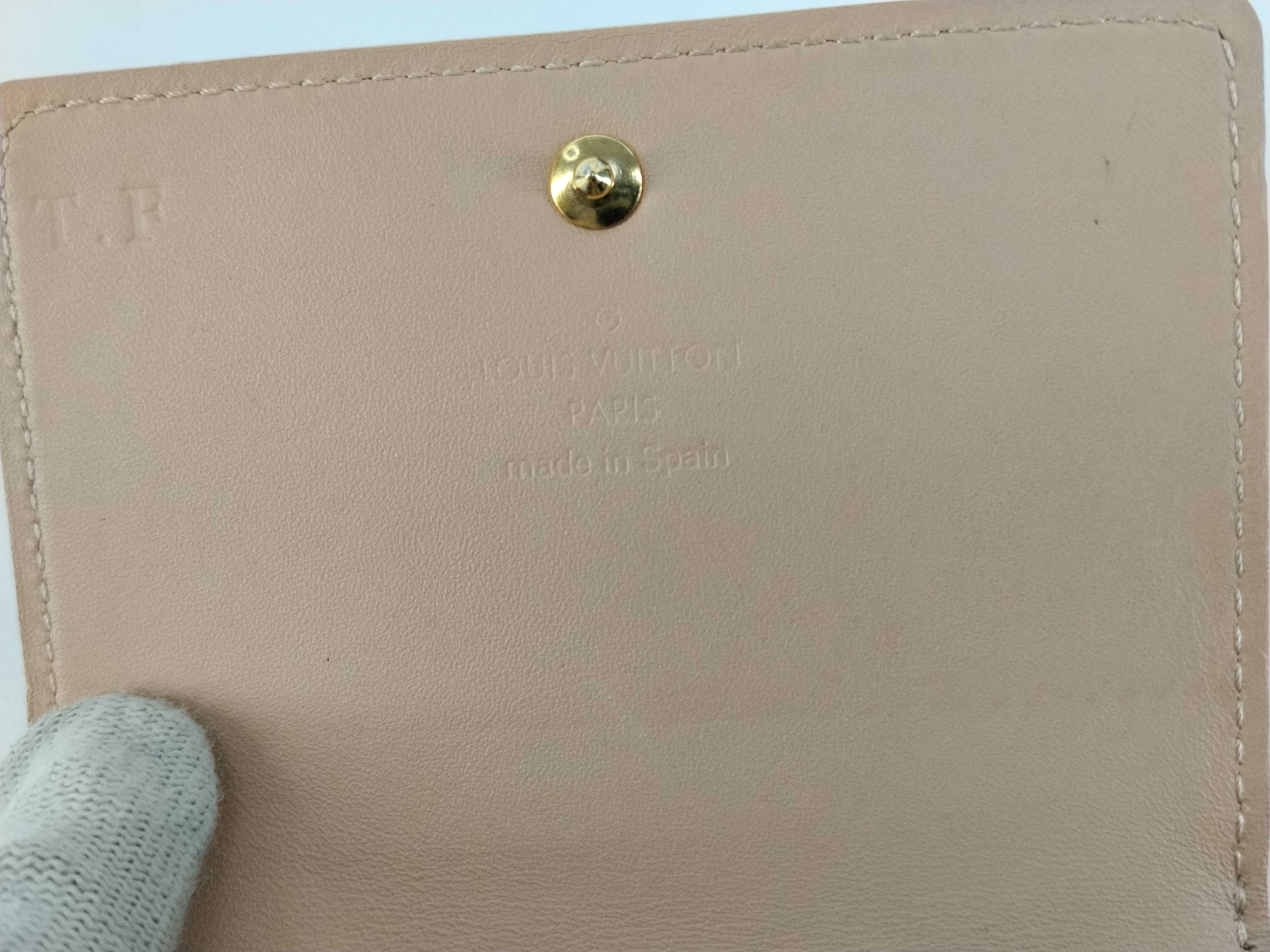 Monogram Vernis Envelope Carte Visite M91407 Rose Florentine Beige Patent Leather Card Case Business Card Holder Card Case — view 11