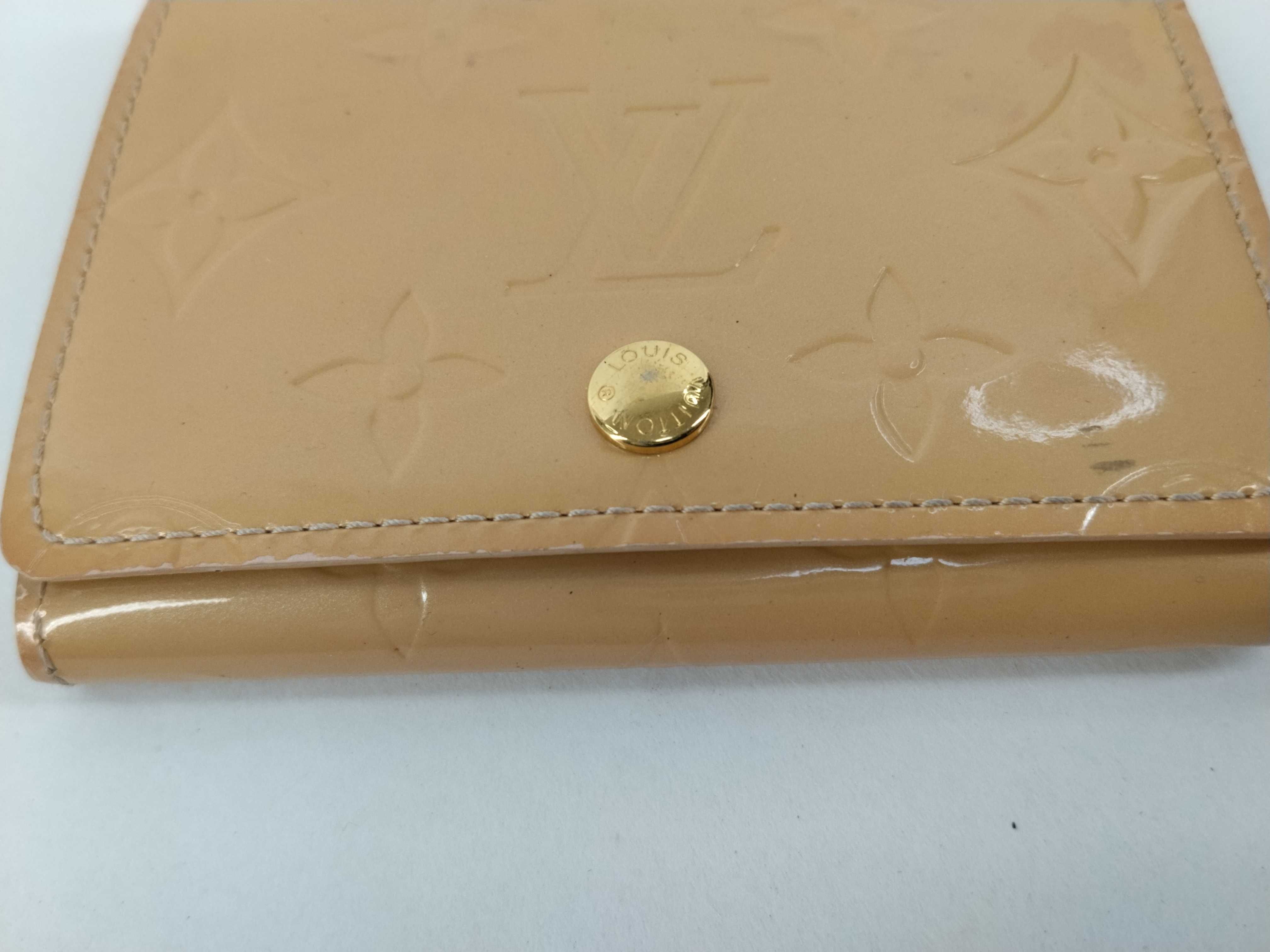 Monogram Vernis Envelope Carte Visite M91407 Rose Florentine Beige Patent Leather Card Case Business Card Holder Card Case — view 8