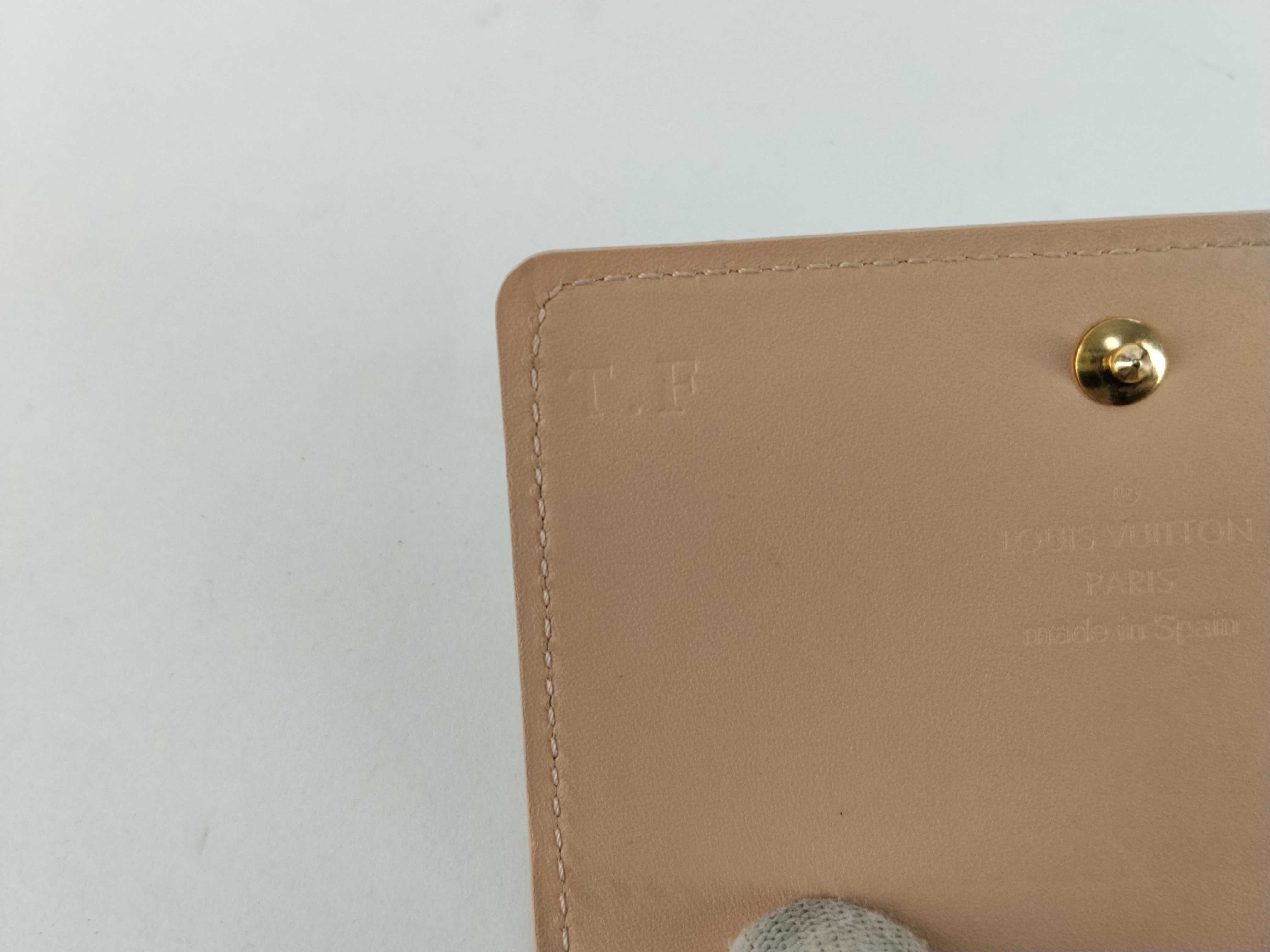 Monogram Vernis Envelope Carte Visite M91407 Rose Florentine Beige Patent Leather Card Case Business Card Holder Card Case — view 10