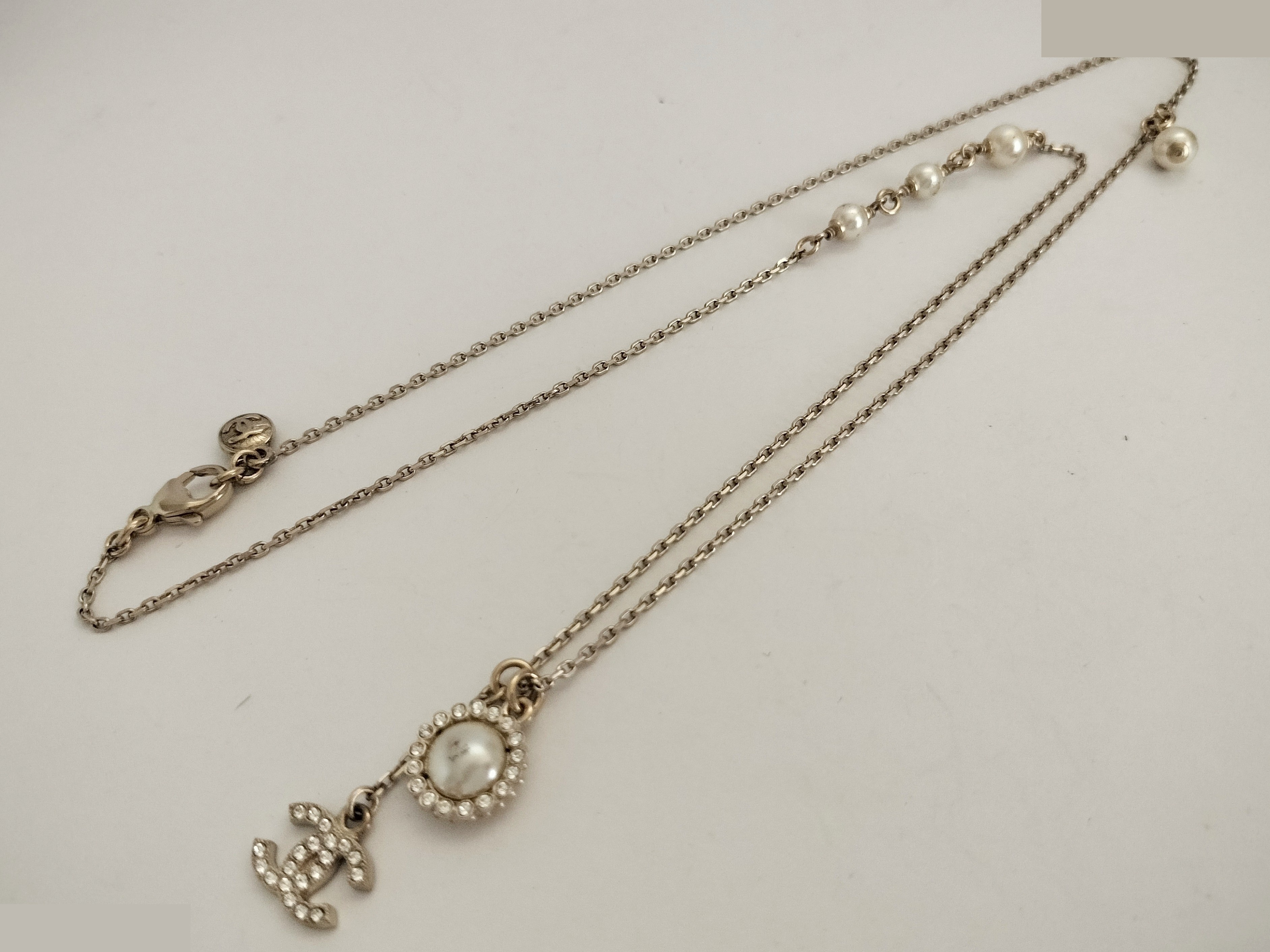 Coco Rhinestone Gold Necklace, Chain approx. 60cm — view 2