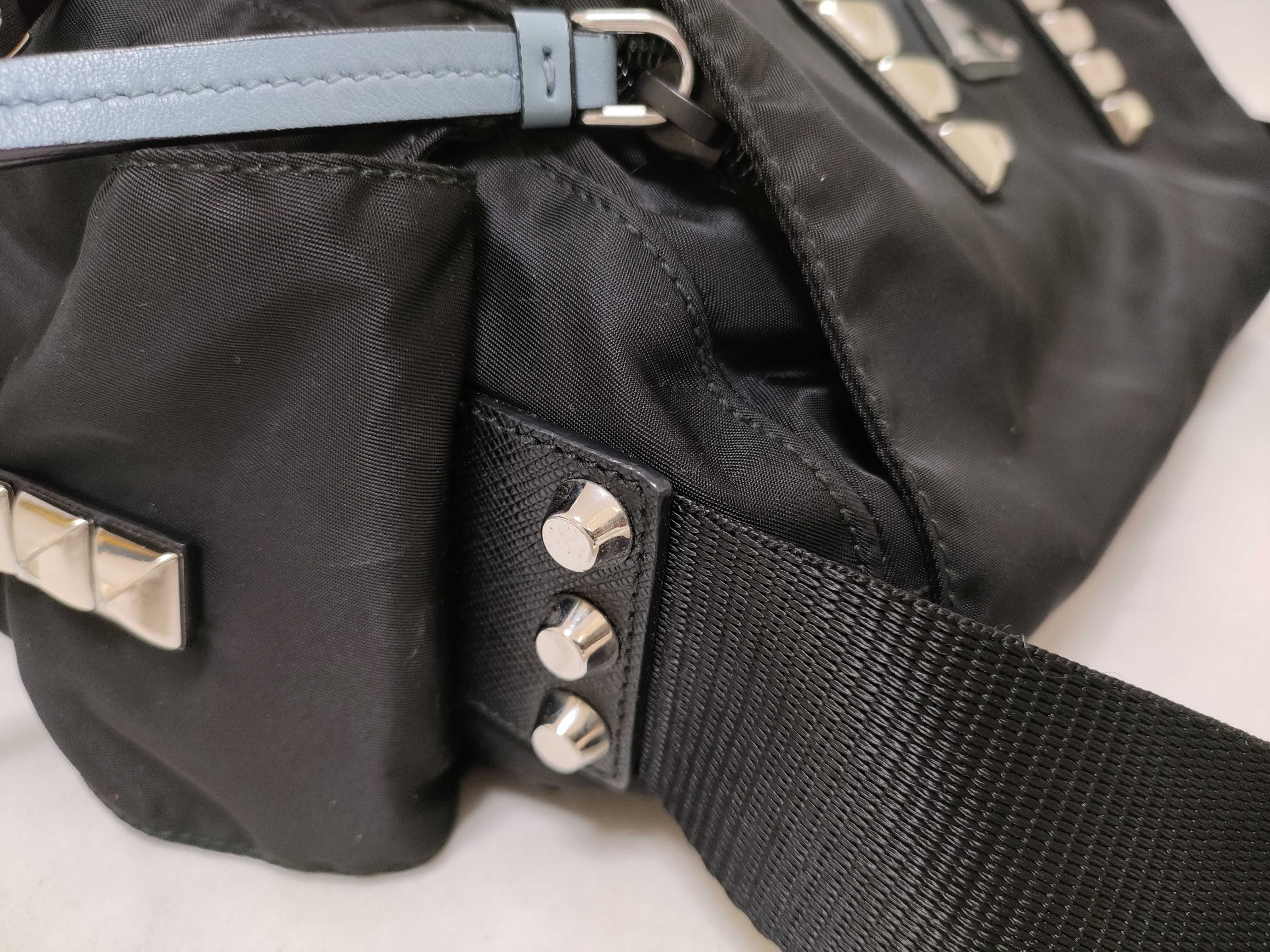 Nylon Prada Tessuto Studded Messenger Shoulder Bag with White Tag and Dust Bag - Excellent Condition — view 5