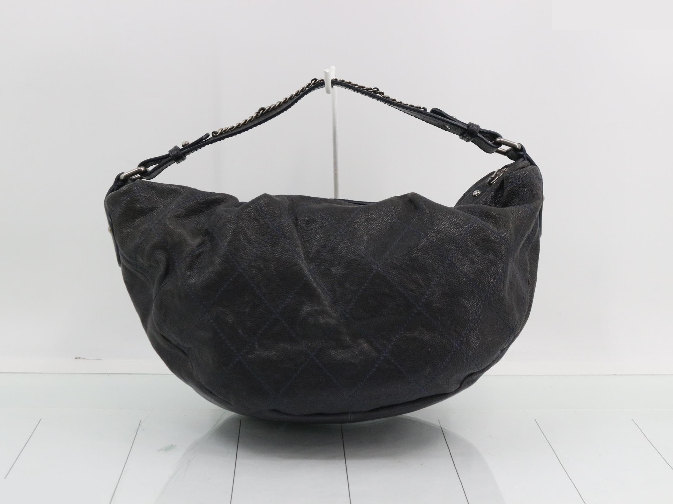 Wild Stitch One-Shoulder Bag, Caviar Leather, Black — view 2