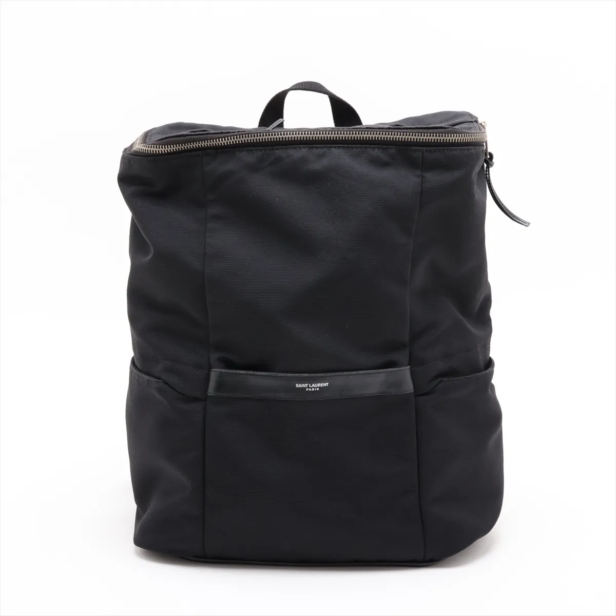 608296 Canvas x Leather Backpack/Rucksack Black