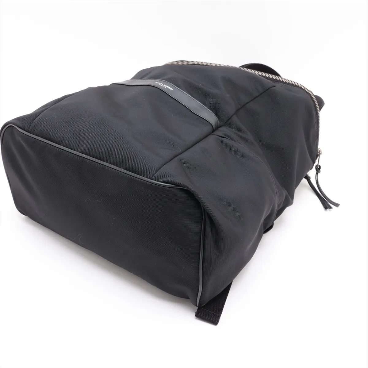 608296 Canvas x Leather Backpack/Rucksack Black — view 3