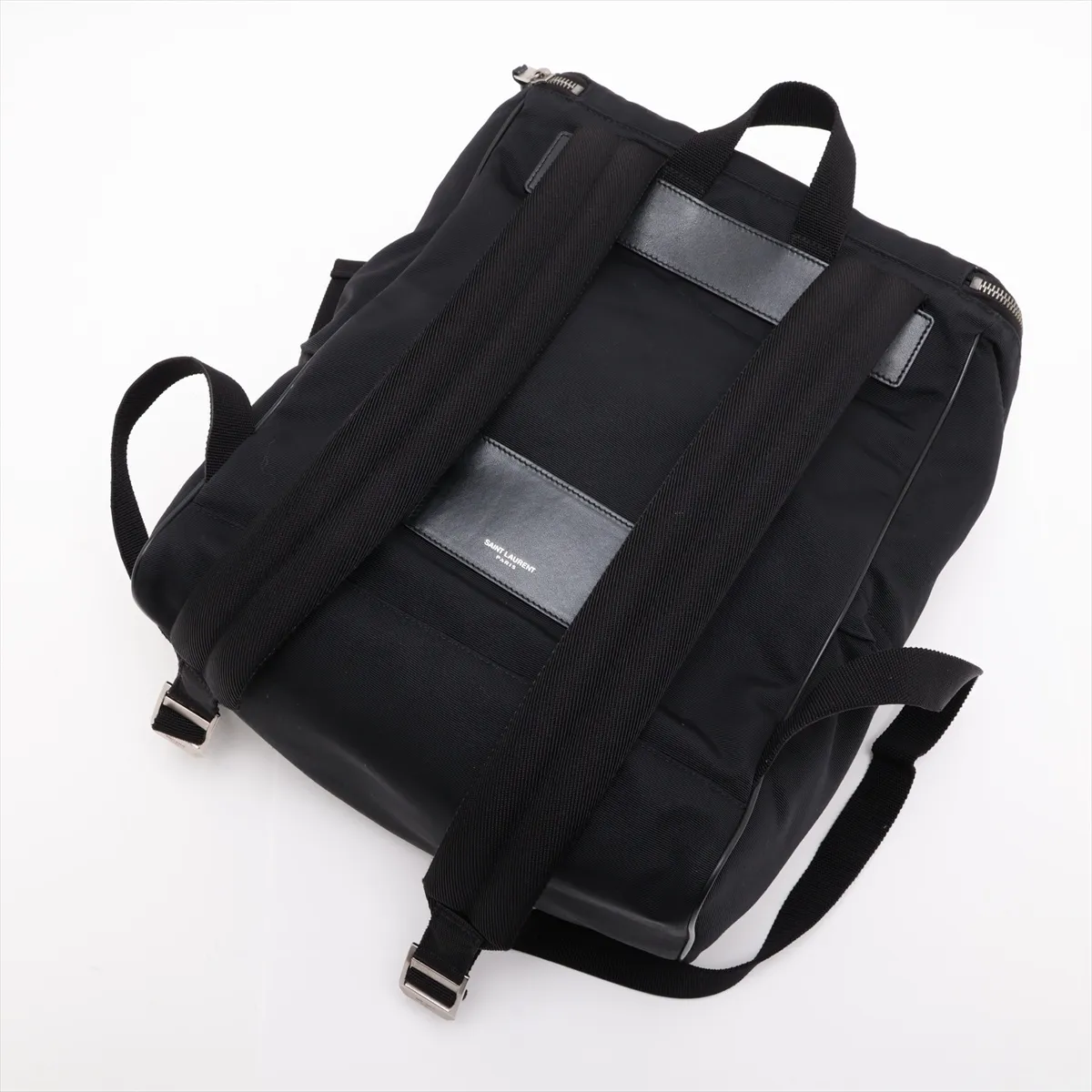 608296 Canvas x Leather Backpack/Rucksack Black — view 5