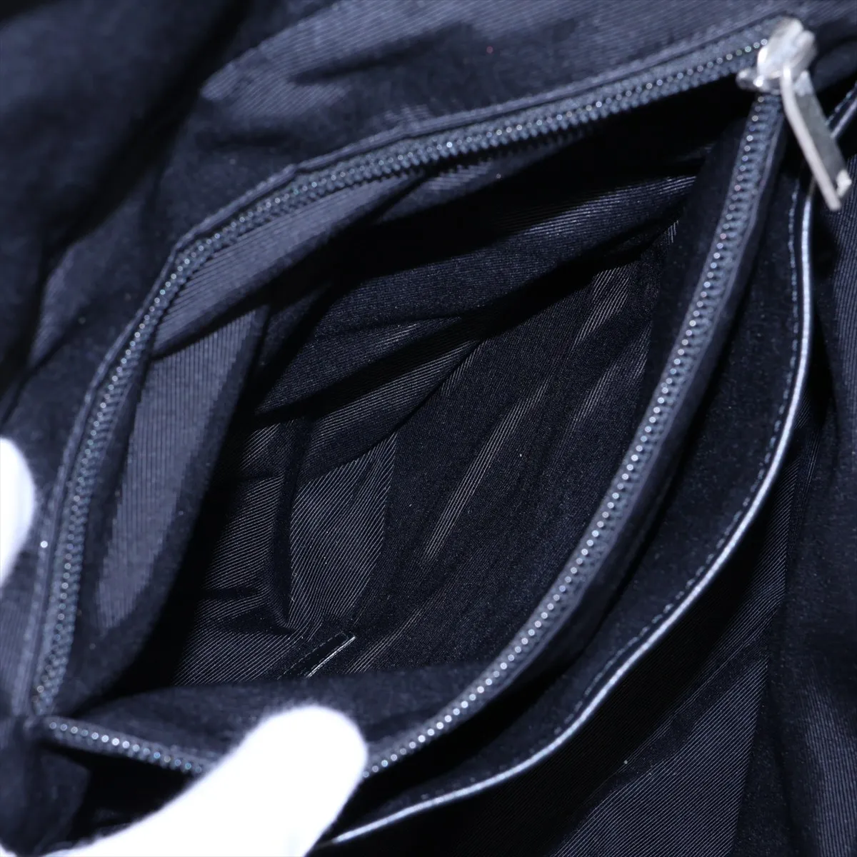608296 Canvas x Leather Backpack/Rucksack Black — view 8
