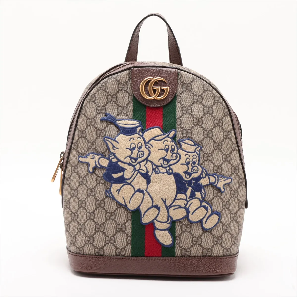 x Disney GG Supreme 552884 PVC x Leather Backpack/Rucksack Brown