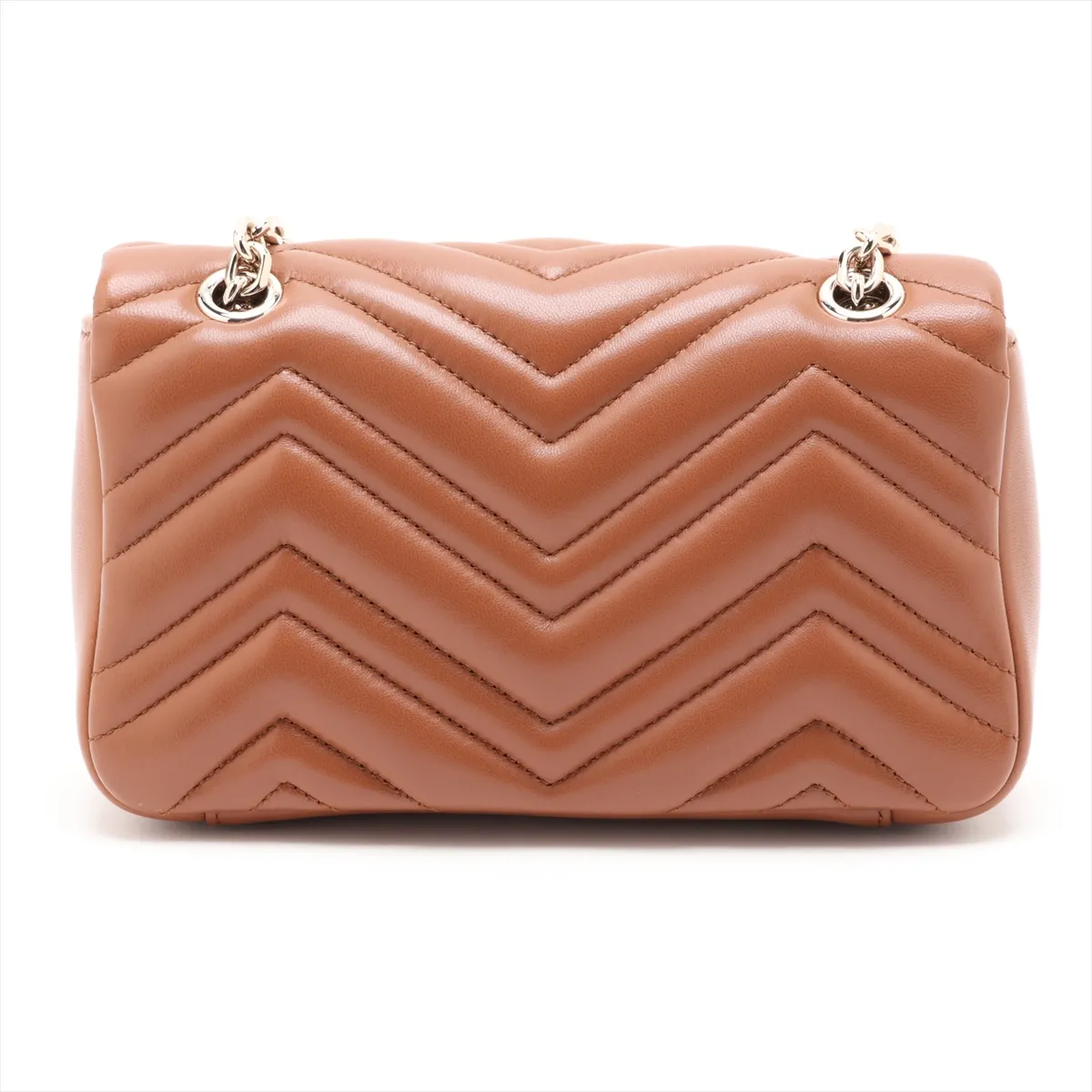 GG Marmont 837280 Leather Chain Shoulder Bag, Beige — view 2