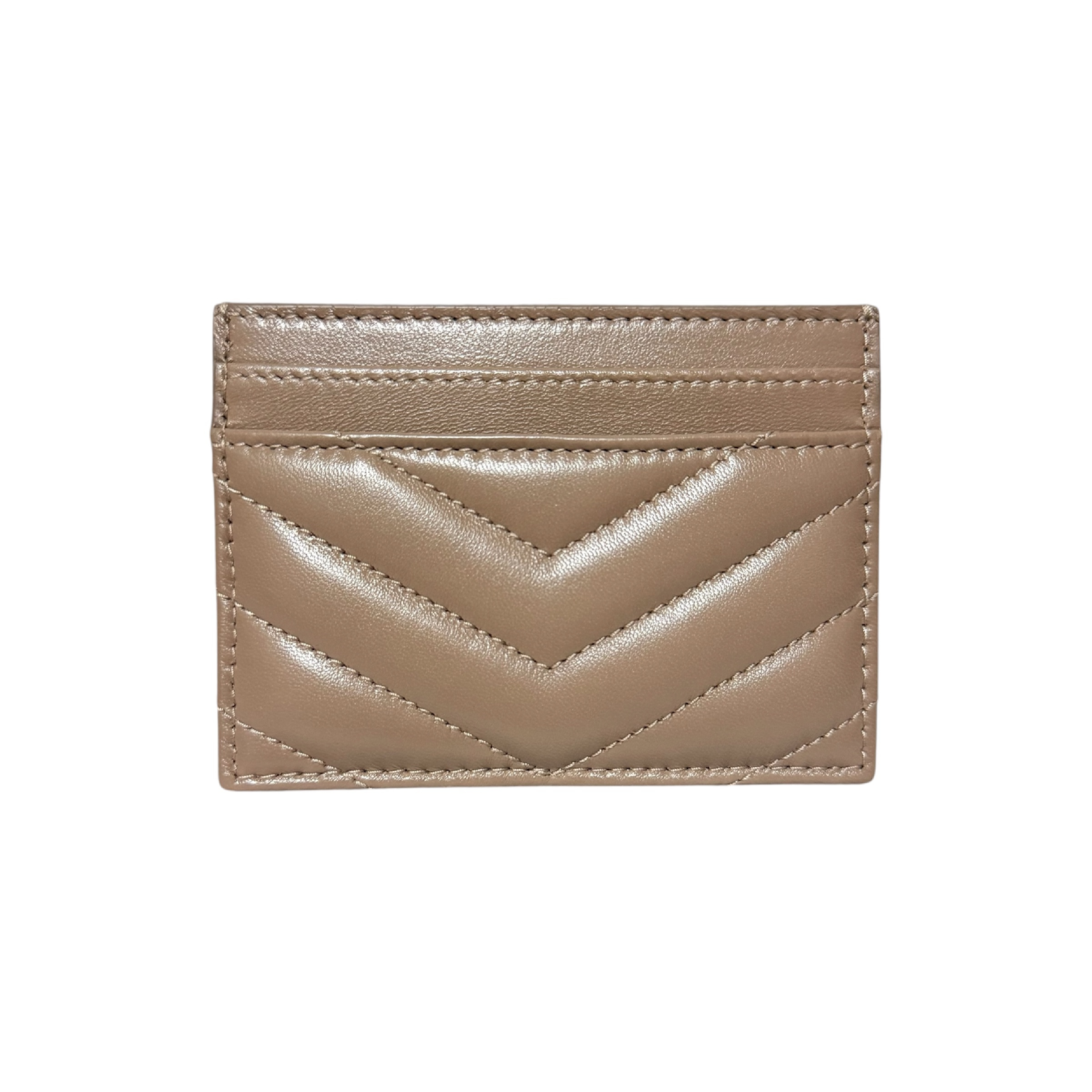 Cassandra Mocha Lambskin Card Case (Card Case/Pass Case/Business Card Holder) — view 2