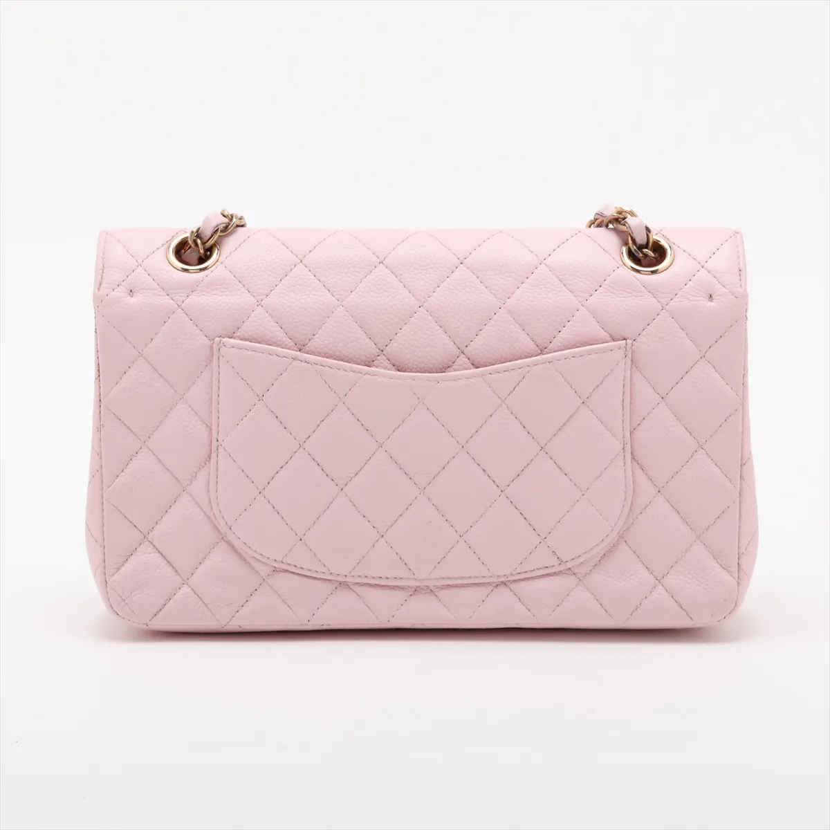 [Individually packaged] Chanel Matelassé 25 Caviar Skin Double Flap Double Chain Bag Pink Gold Hardware A01112 — view 2