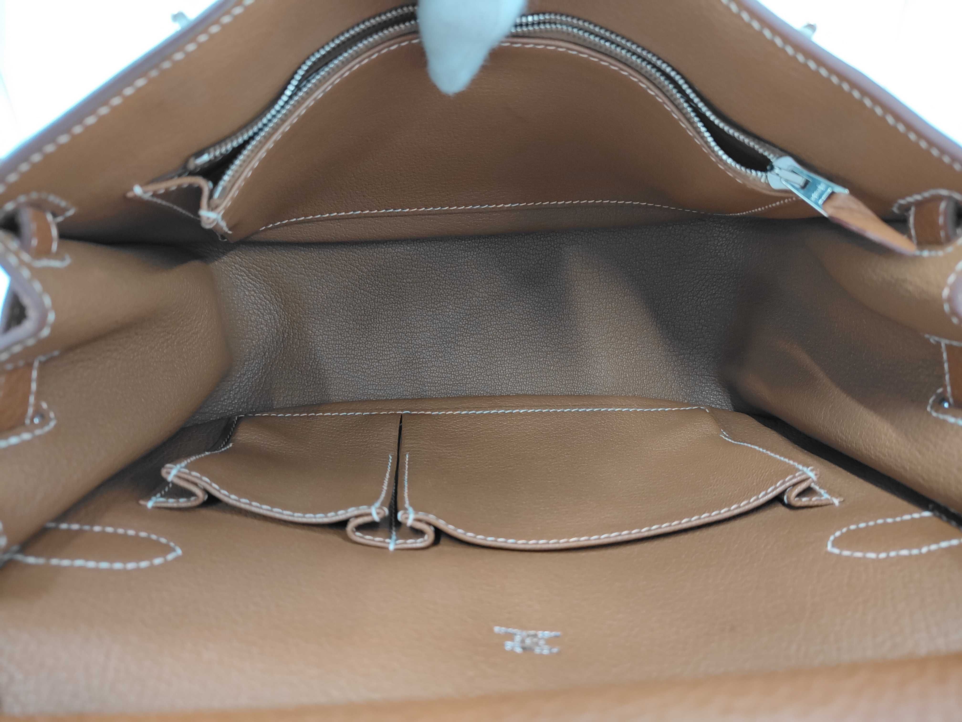 Jypsiere 28 Taurillon Clemence Brown Shoulder Bag SS T Stamp — view 9