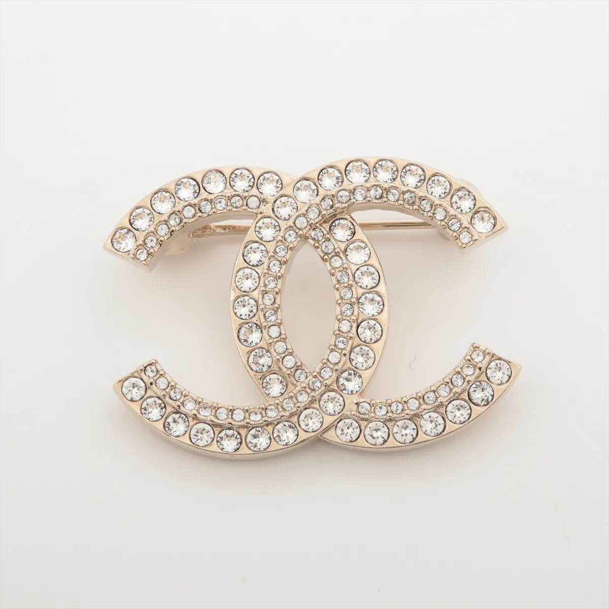 Coco Mark A22B Brooch, GP x Rhinestone, Gold,