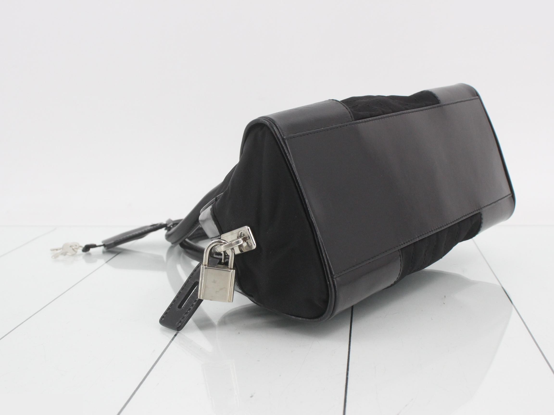 Nylon and leather combination mini handbag — view 5