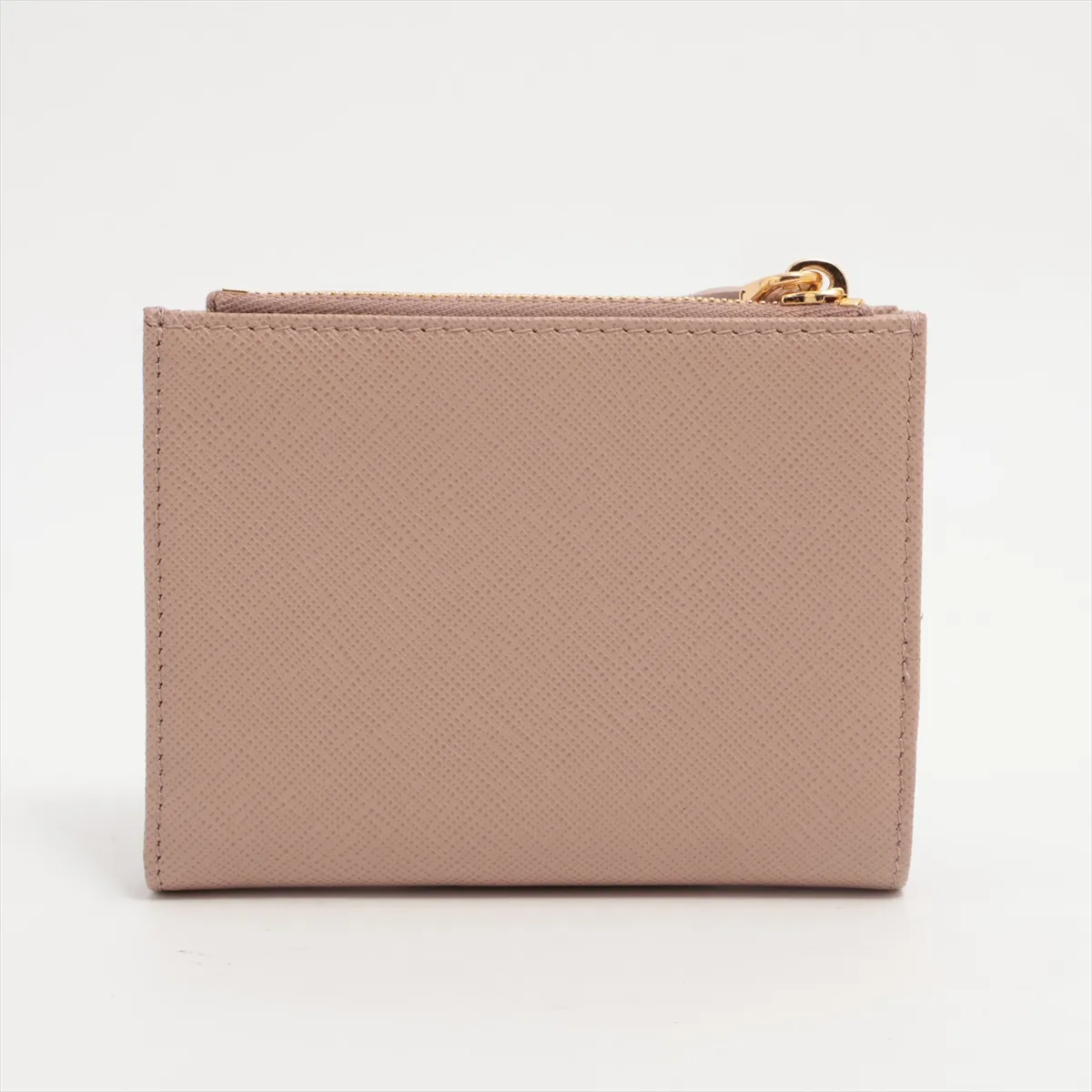 Saffiano Triangle 1ML050 Leather Compact Wallet Beige — view 2