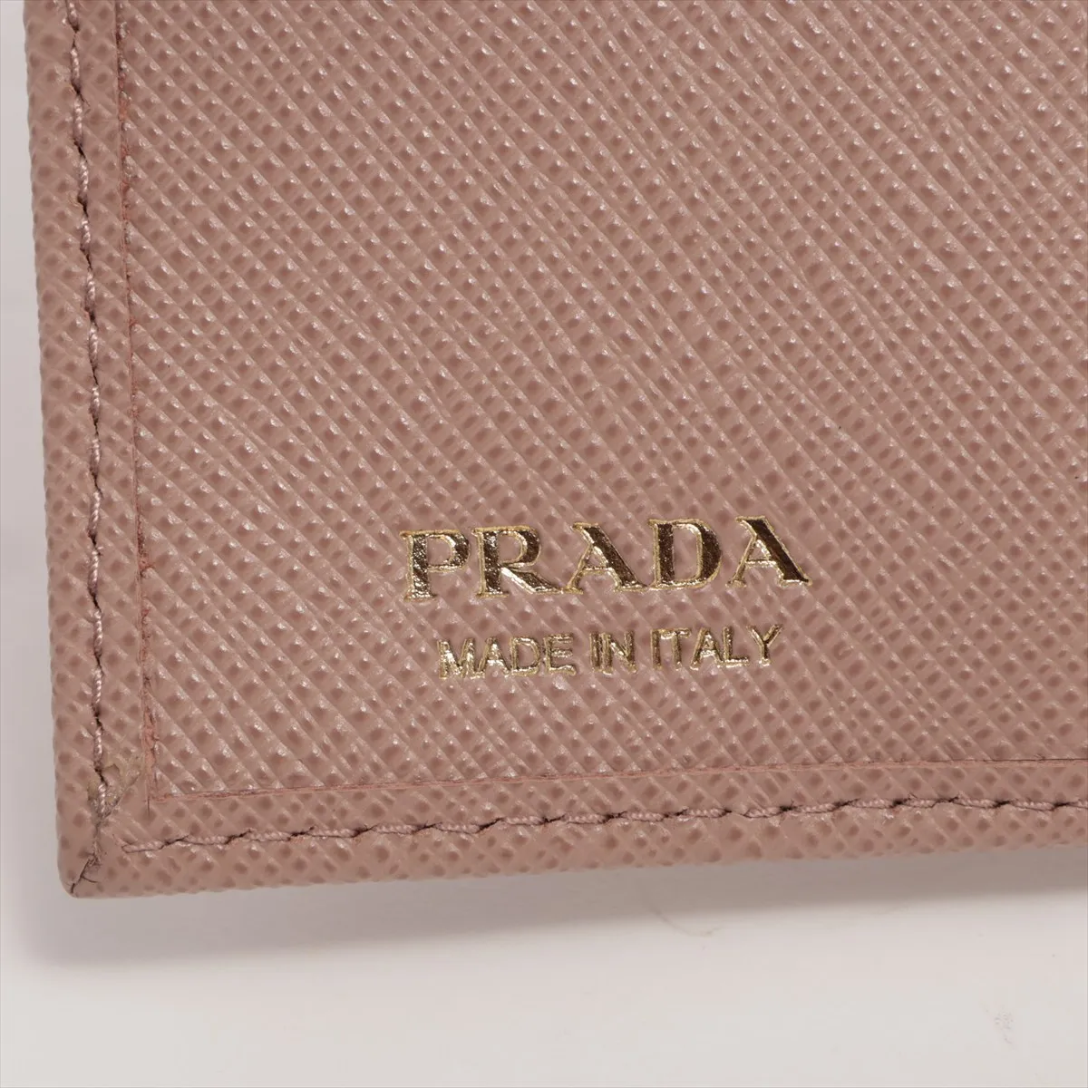 Saffiano Triangle 1ML050 Leather Compact Wallet Beige — view 6