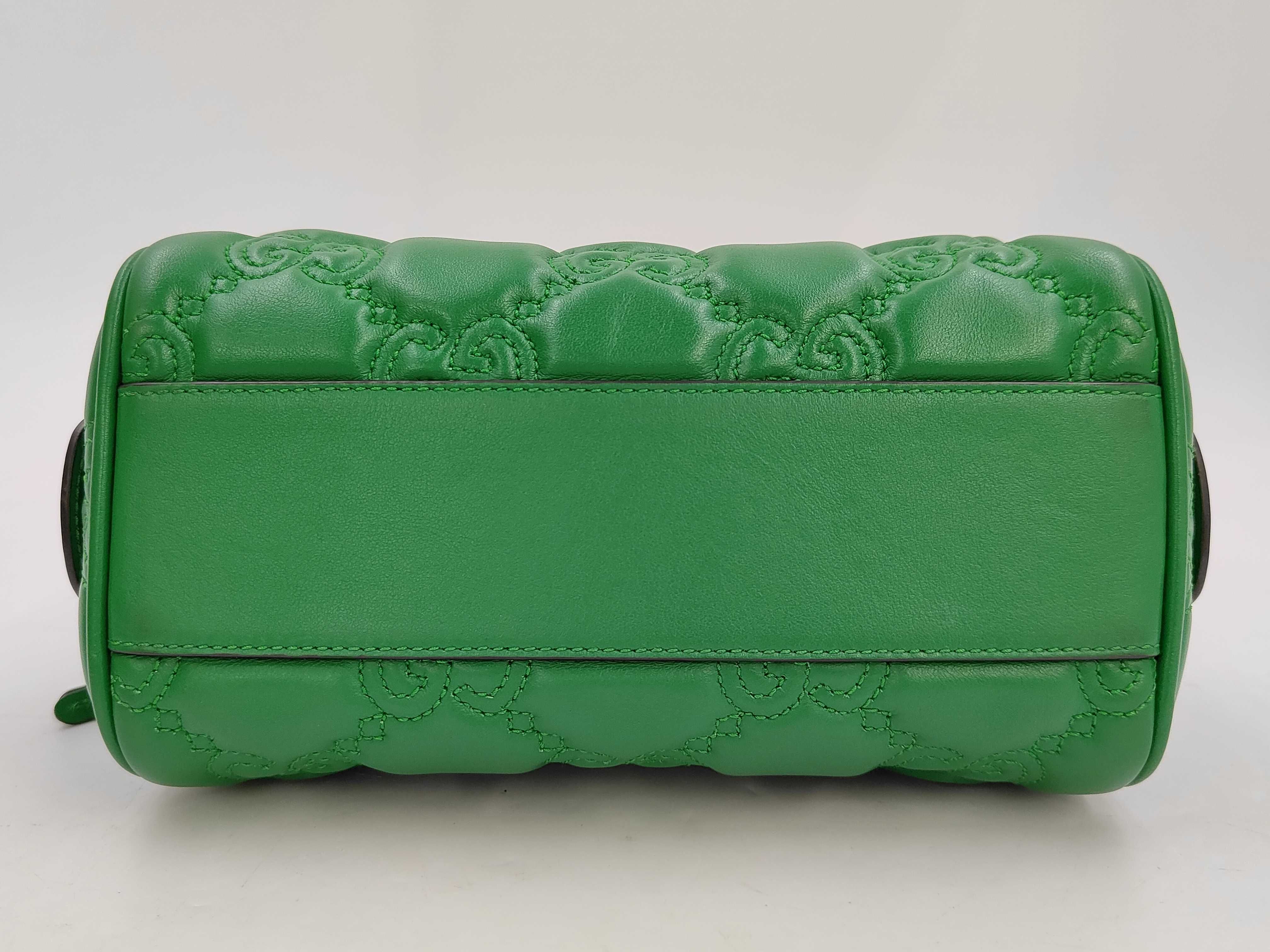 GG Matelassé Mini Bag 702251 Green Leather Shoulder Bag — view 6
