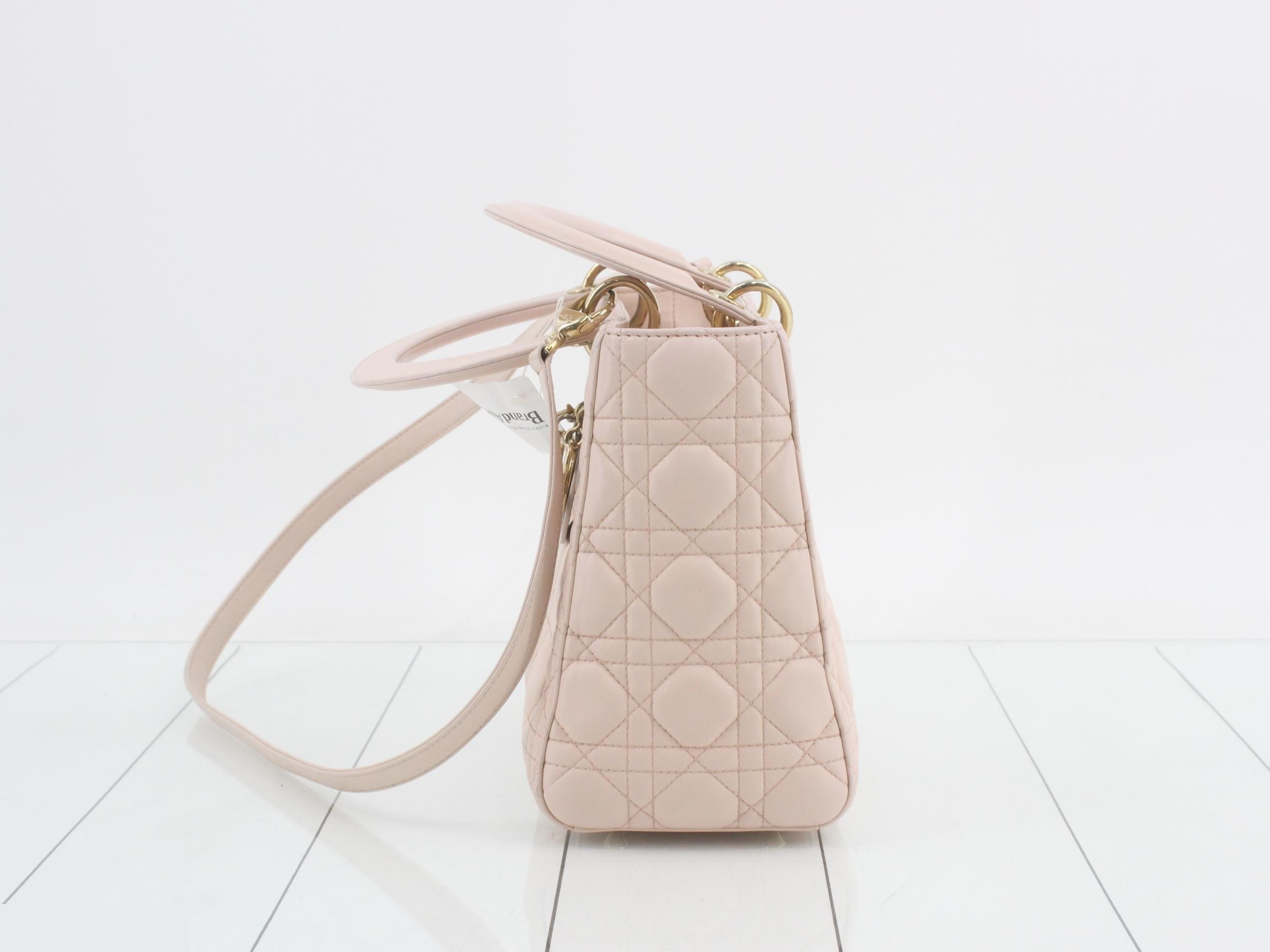 Lady Dior Cannage Lambskin 2-Way Shoulder/Handbag — view 3