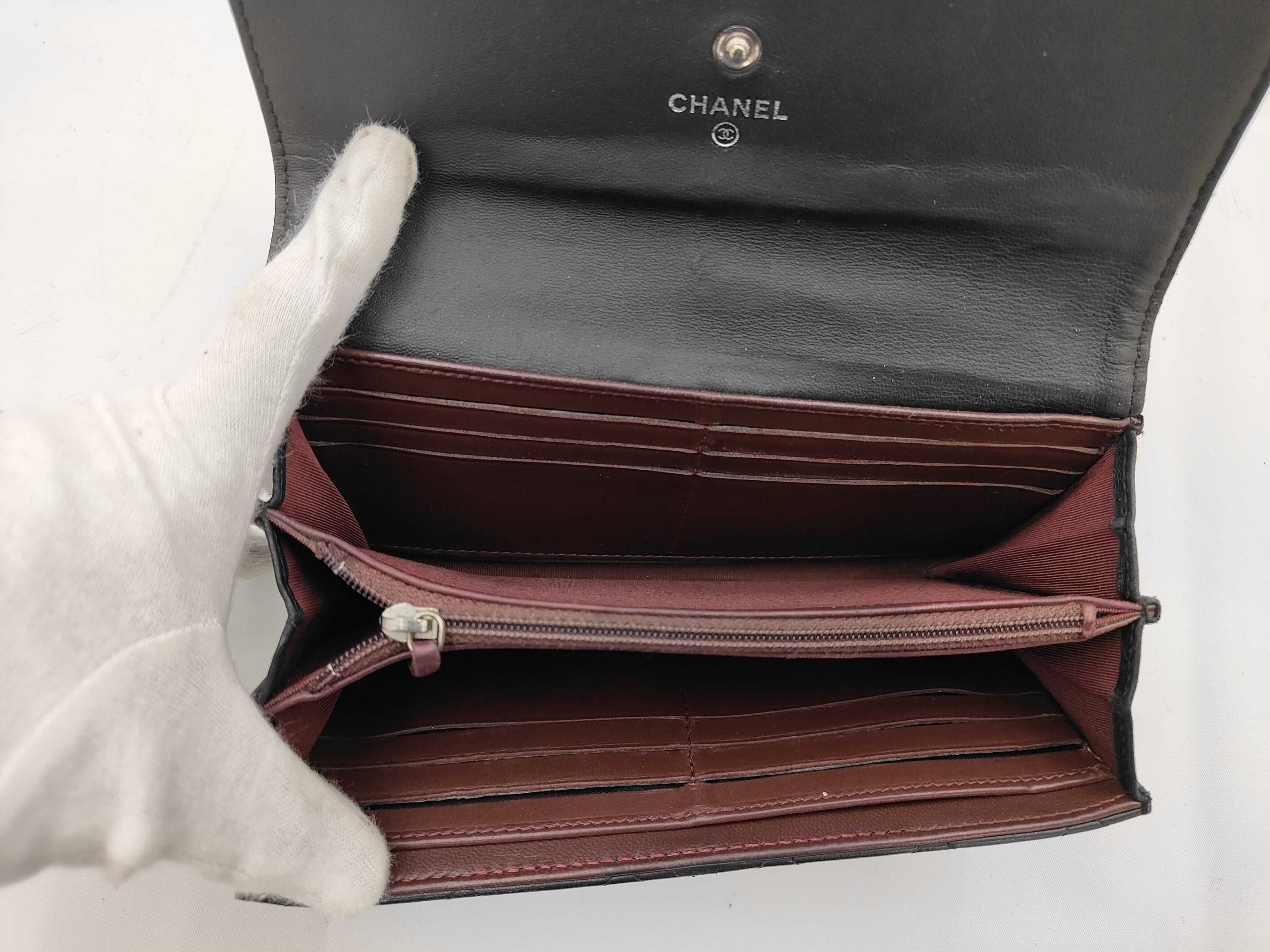 Matelassé Long Wallet (Black) — view 4