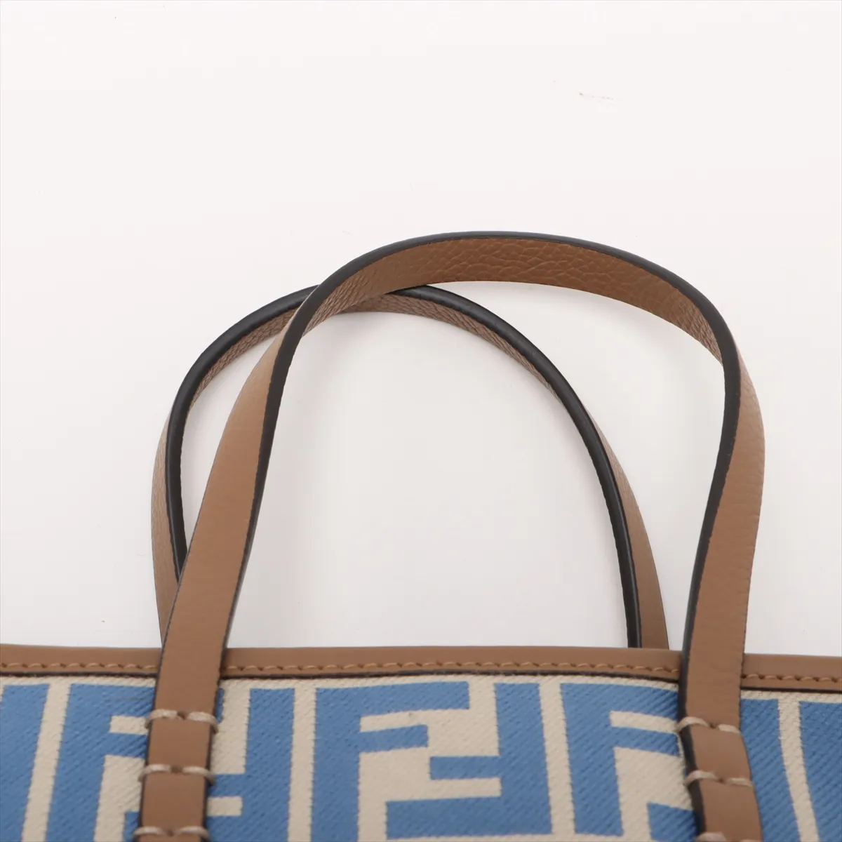 Zucca Roll Mini Canvas x Leather 2-Way Handbag, Beige x Blue, 8BS096 — view 7