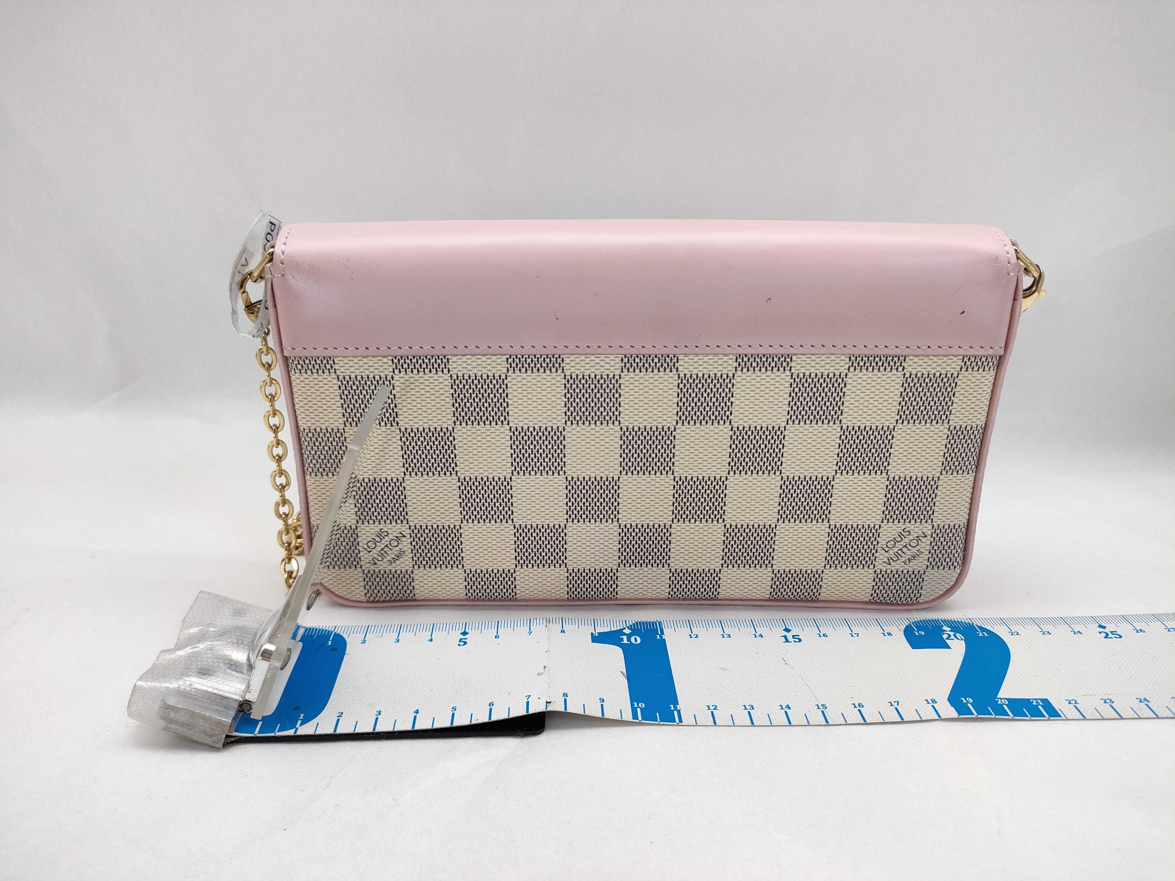 PH- Pochette Felicie Damier Azur Hand Bag Beige Canvas Shoulder Bag — view 2