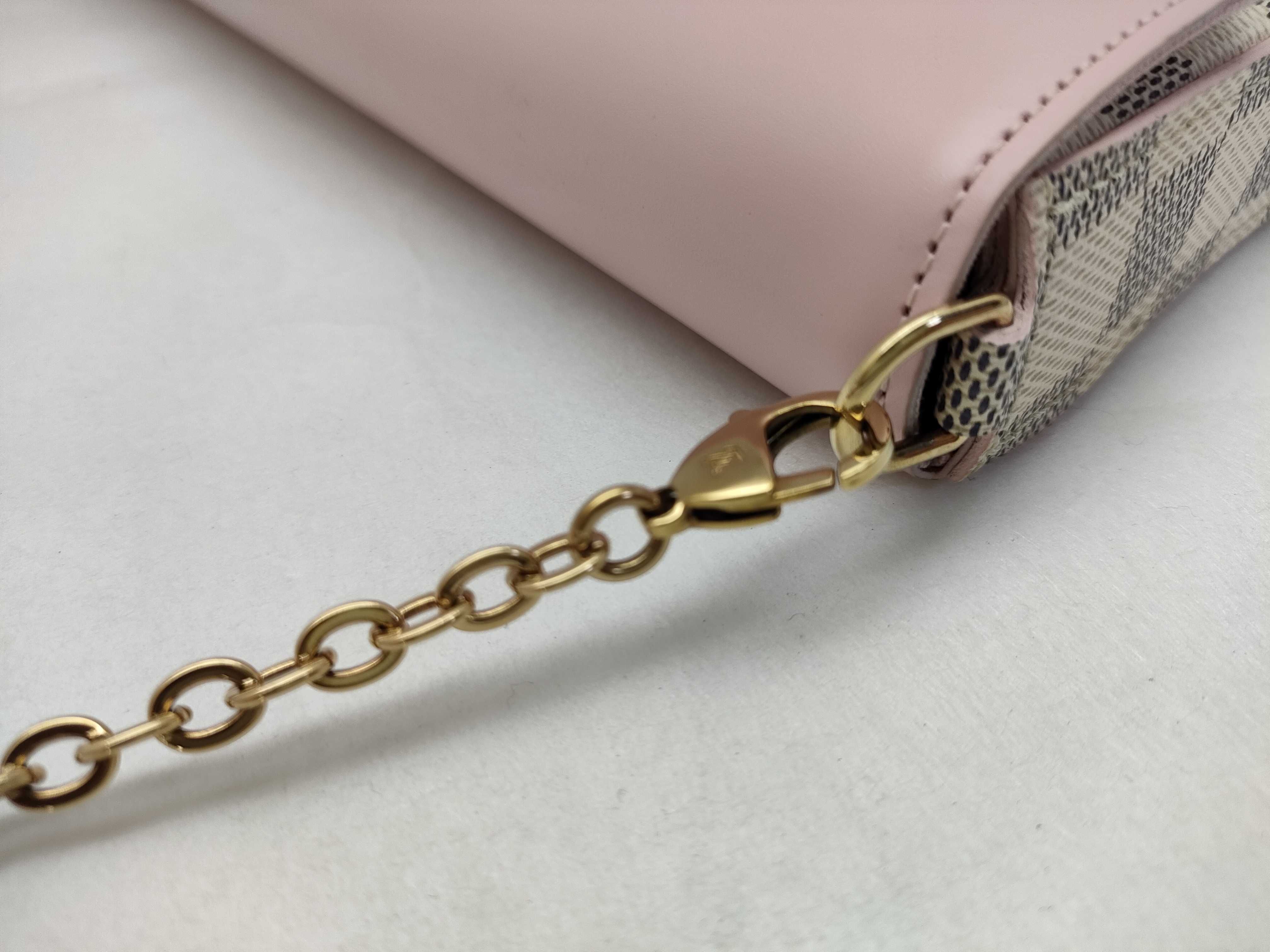 PH- Pochette Felicie Damier Azur Hand Bag Beige Canvas Shoulder Bag — view 5