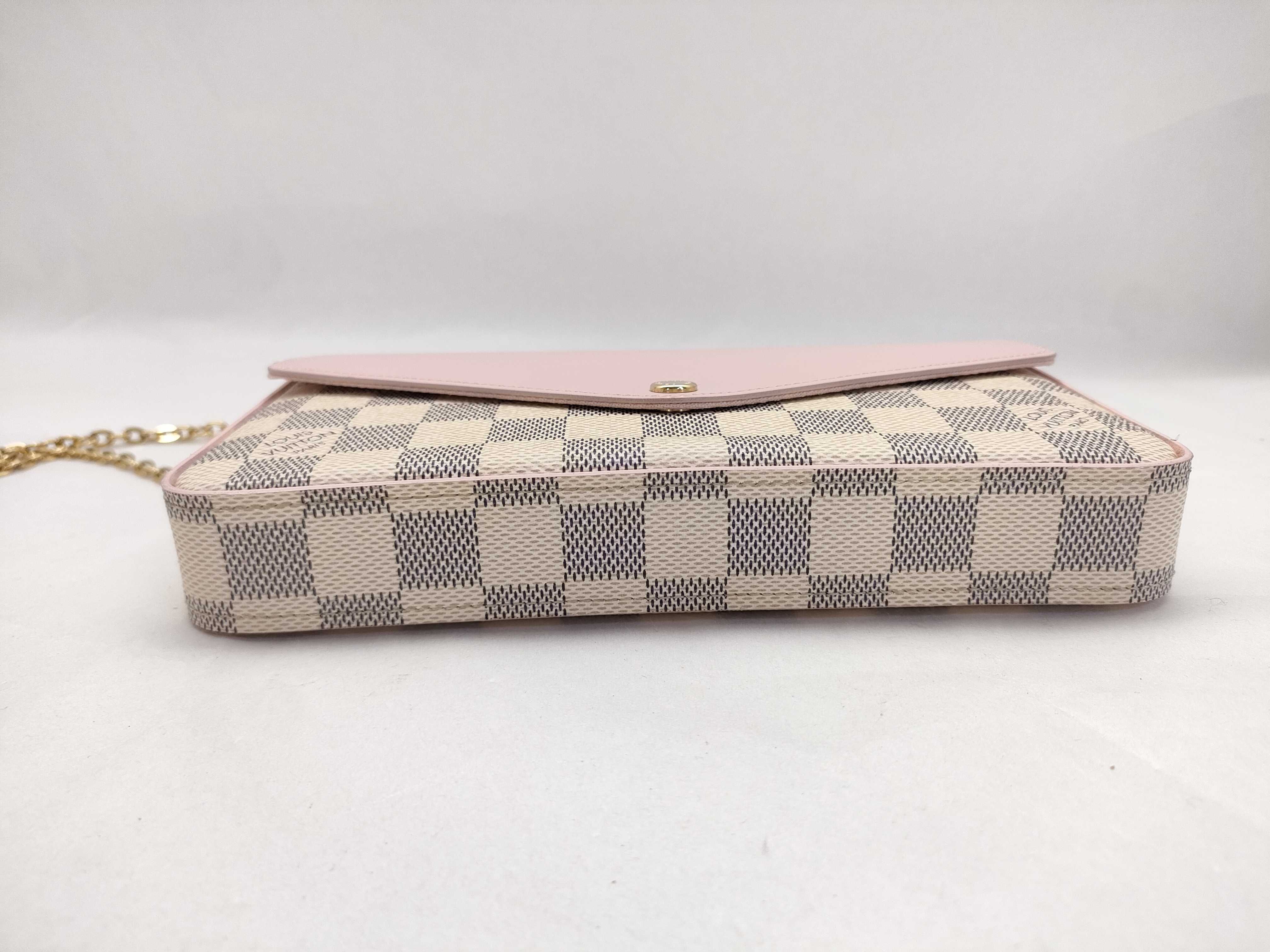 PH- Pochette Felicie Damier Azur Hand Bag Beige Canvas Shoulder Bag — view 7