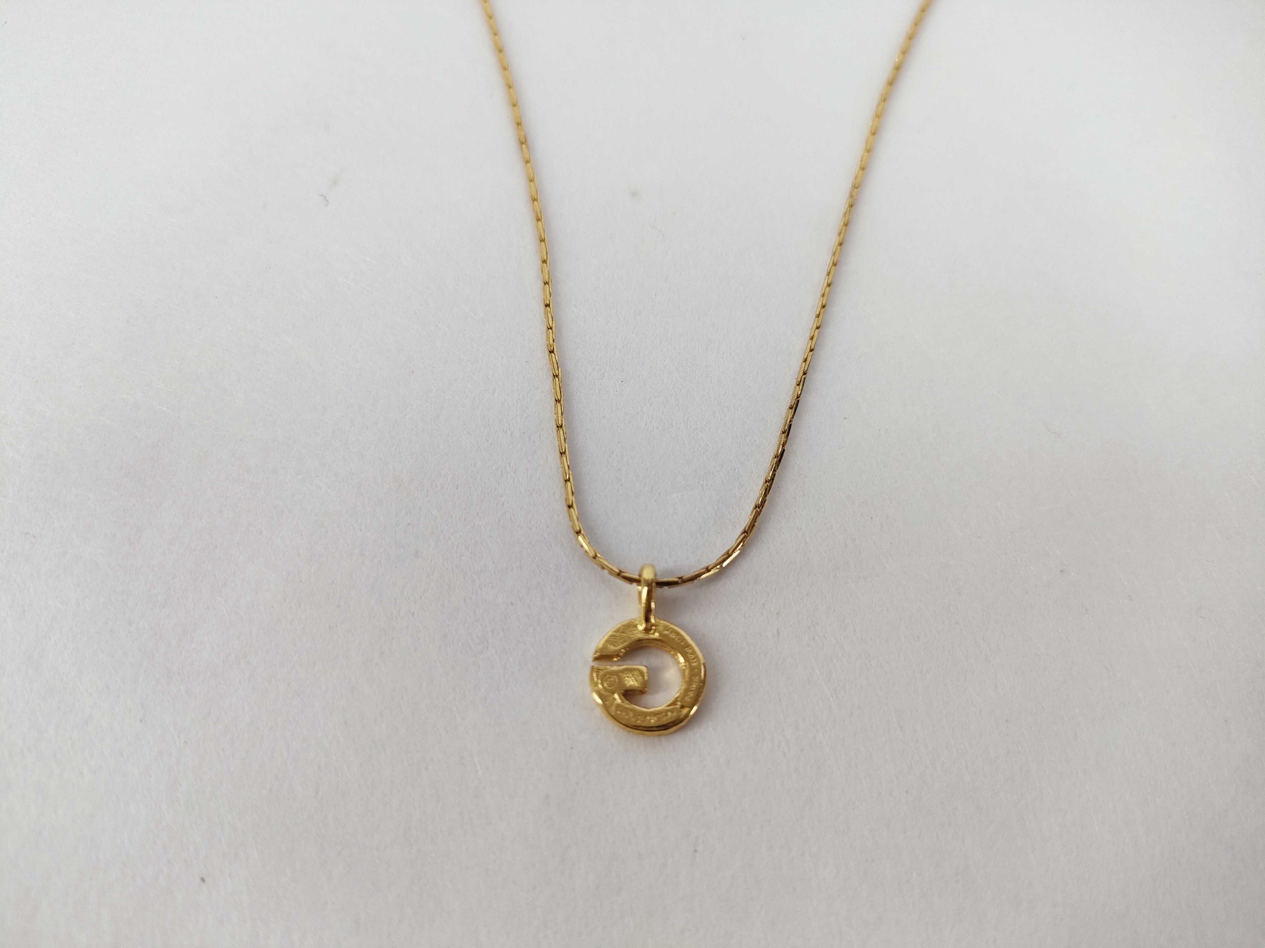 G-logo gold necklace — view 2
