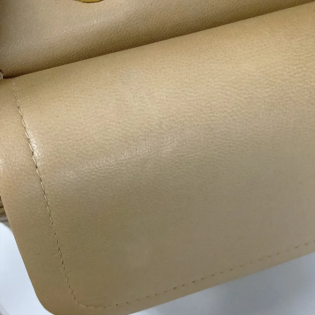 Matelassé 25 Lambskin Double Flap Double Chain Bag, Beige, Gold Hardware, A01112 — view 15