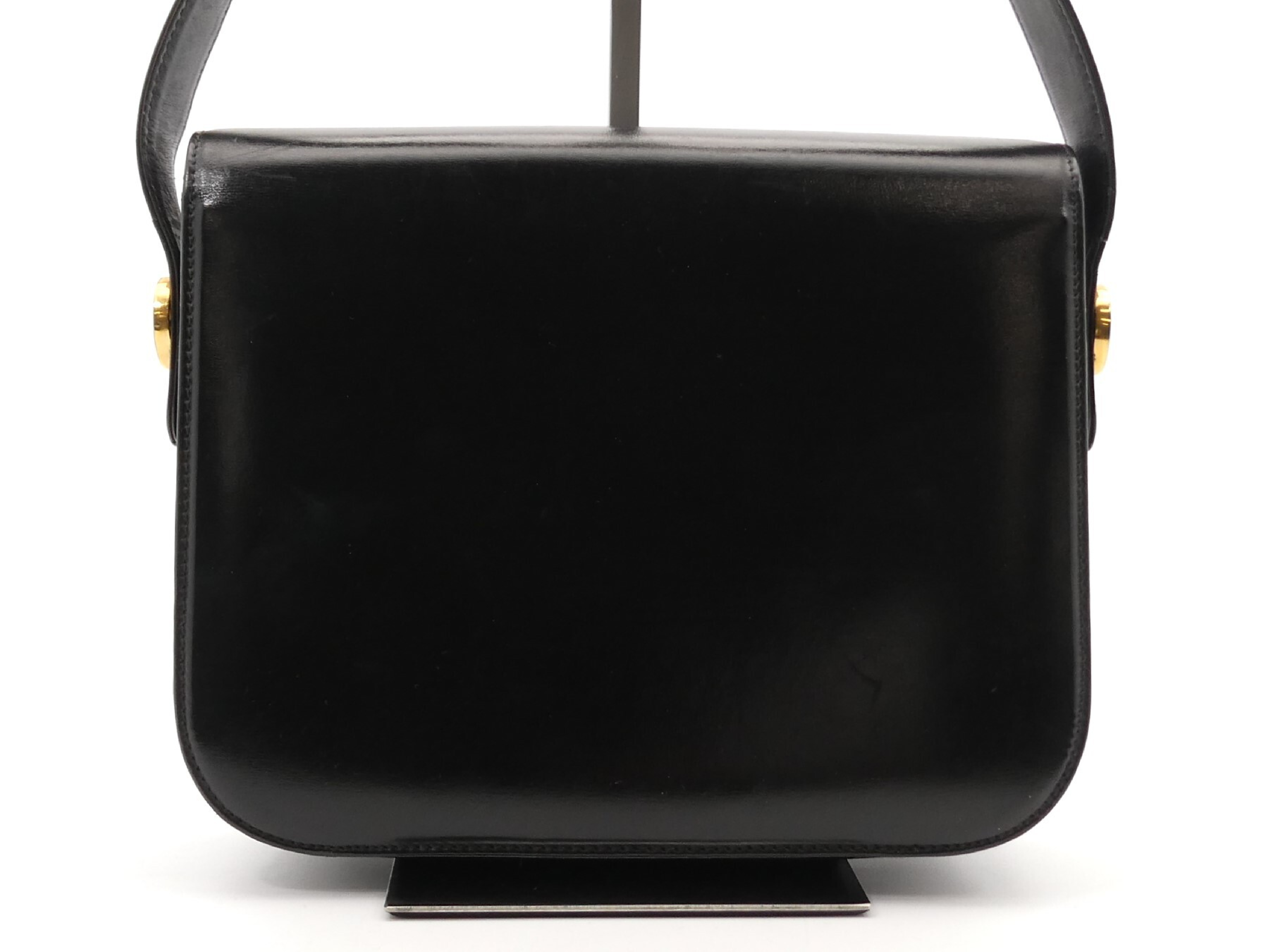 leather shoulder bag with carriage hardware — view 2