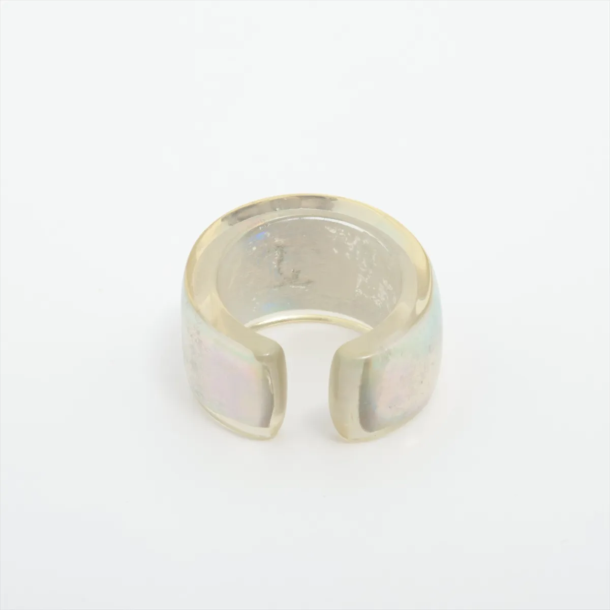 Coco Mark Ring, Resin, Clear. Shows signs of wear, — view 2