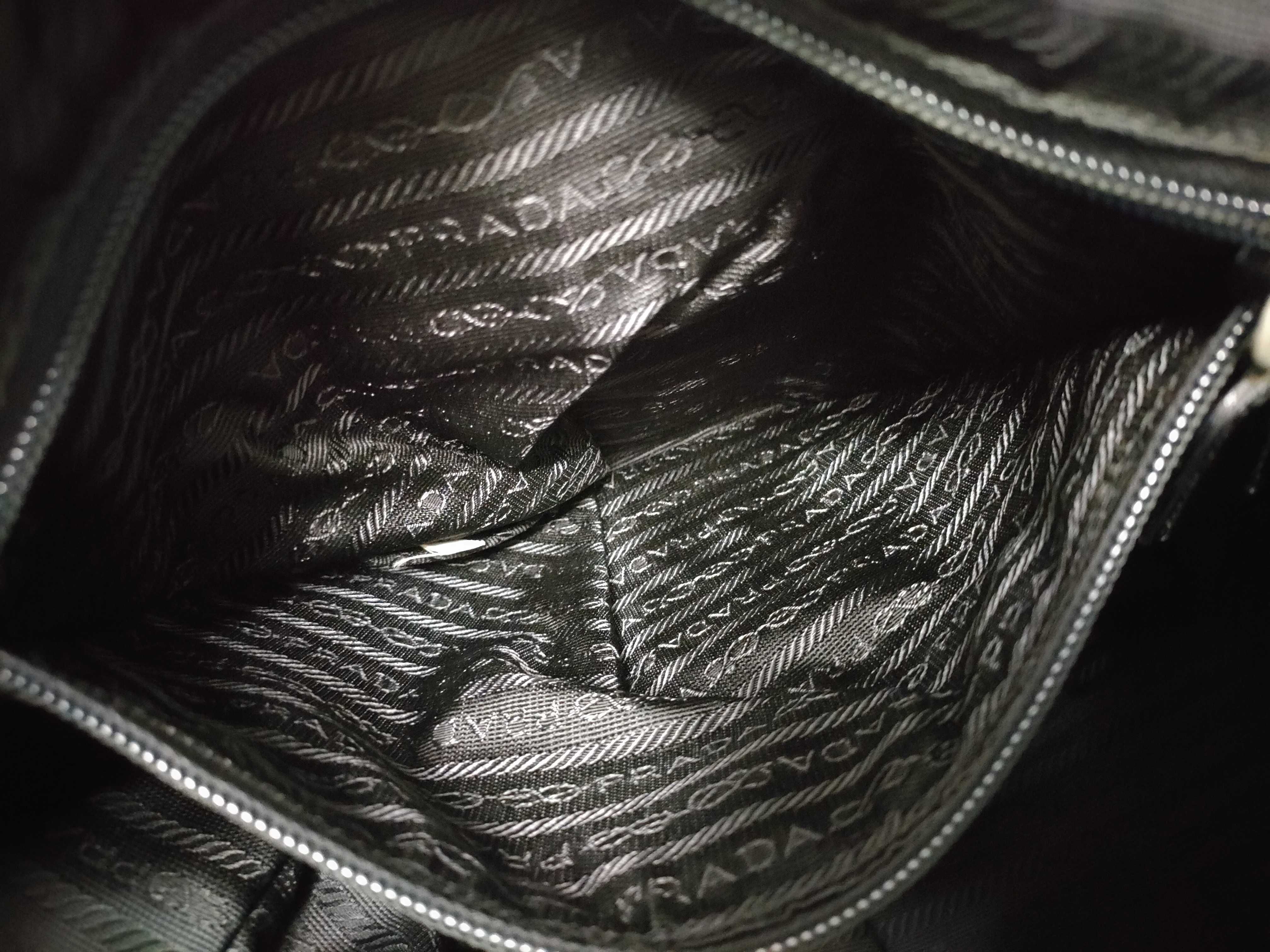 Nylon Prada Triangle Logo Backpack, Black Nylon Backpack — view 11