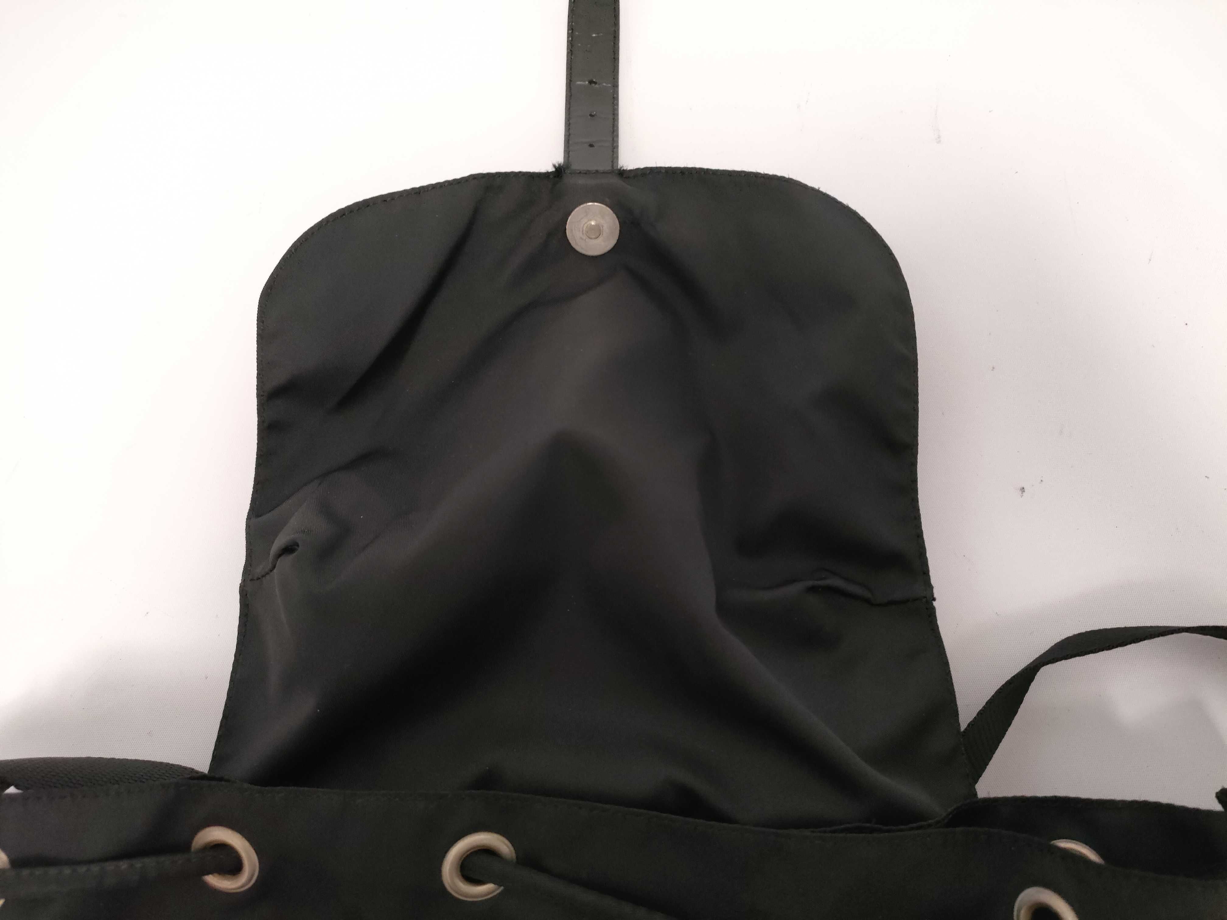 Nylon Prada Triangle Logo Backpack, Black Nylon Backpack — view 13