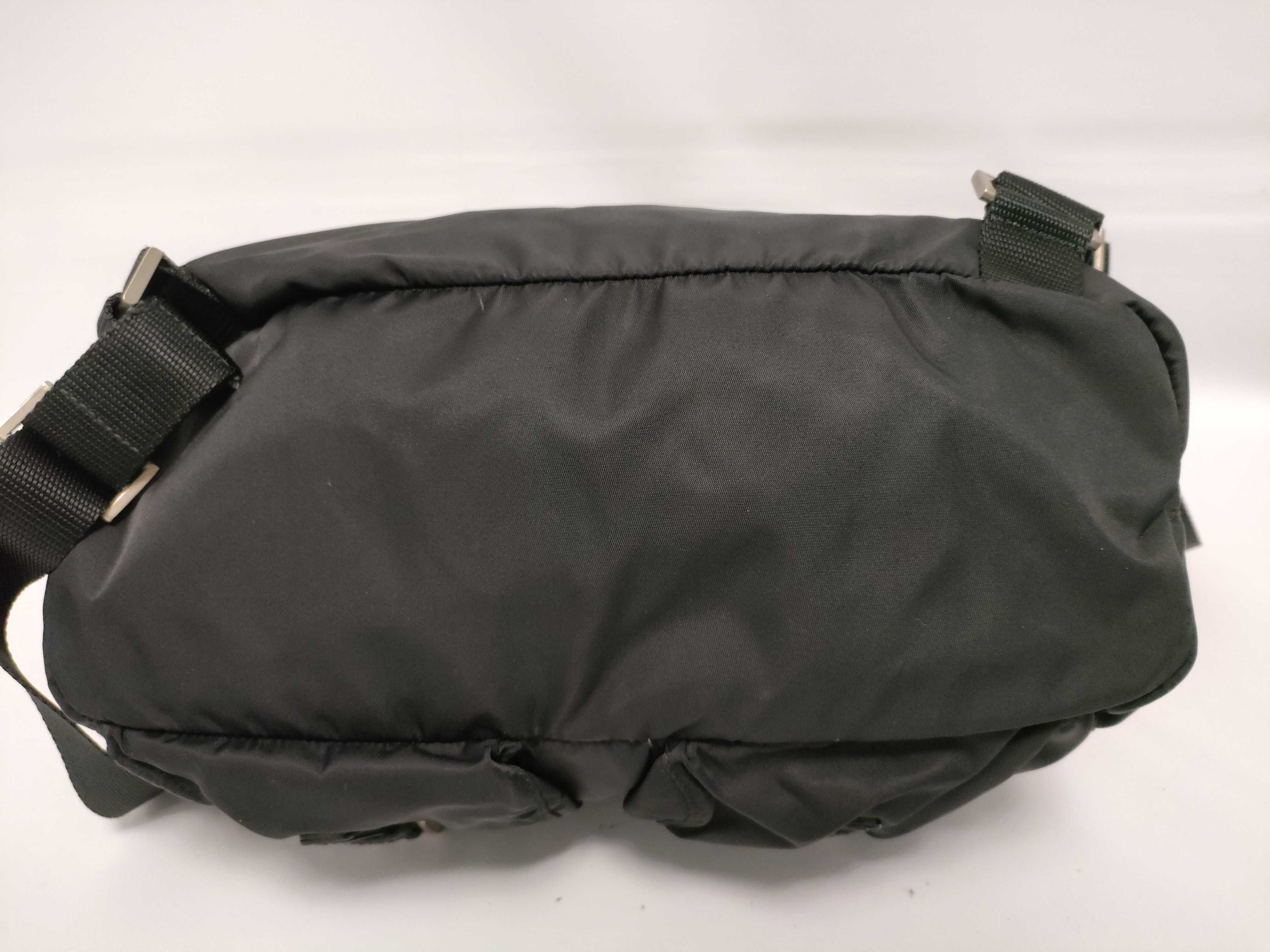 Nylon Prada Triangle Logo Backpack, Black Nylon Backpack — view 3