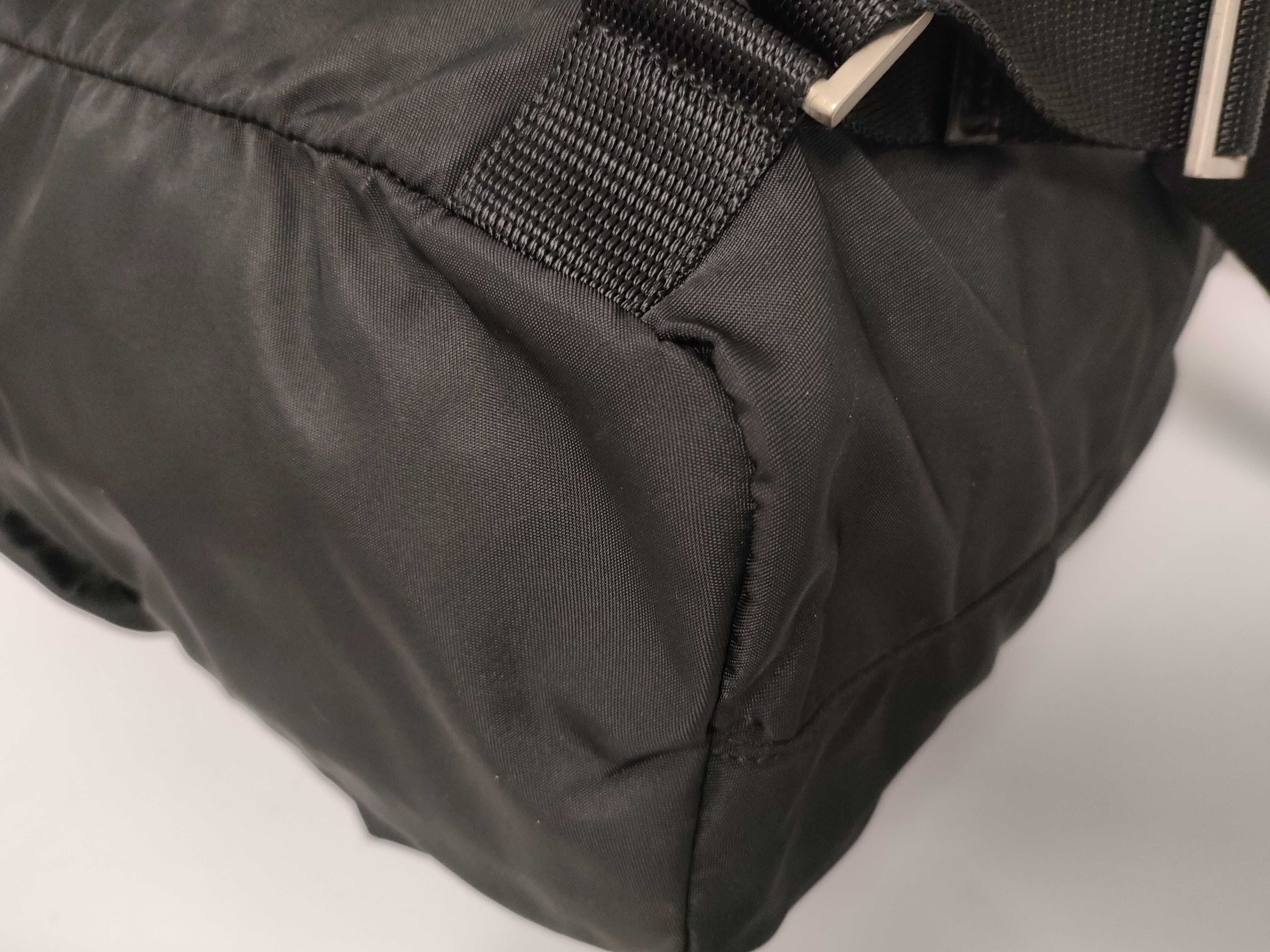 Nylon Prada Triangle Logo Backpack, Black Nylon Backpack — view 4