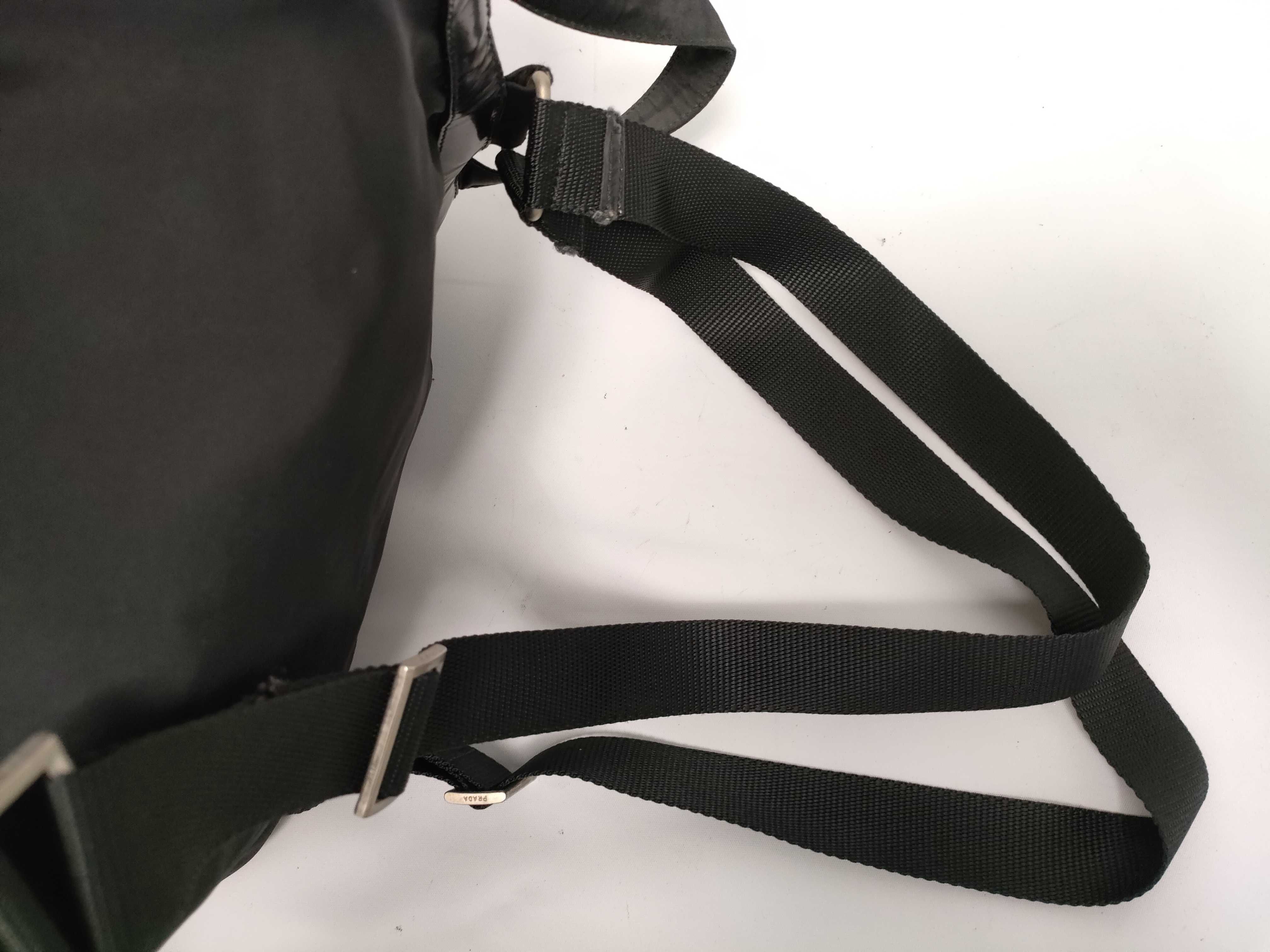 Nylon Prada Triangle Logo Backpack, Black Nylon Backpack — view 7